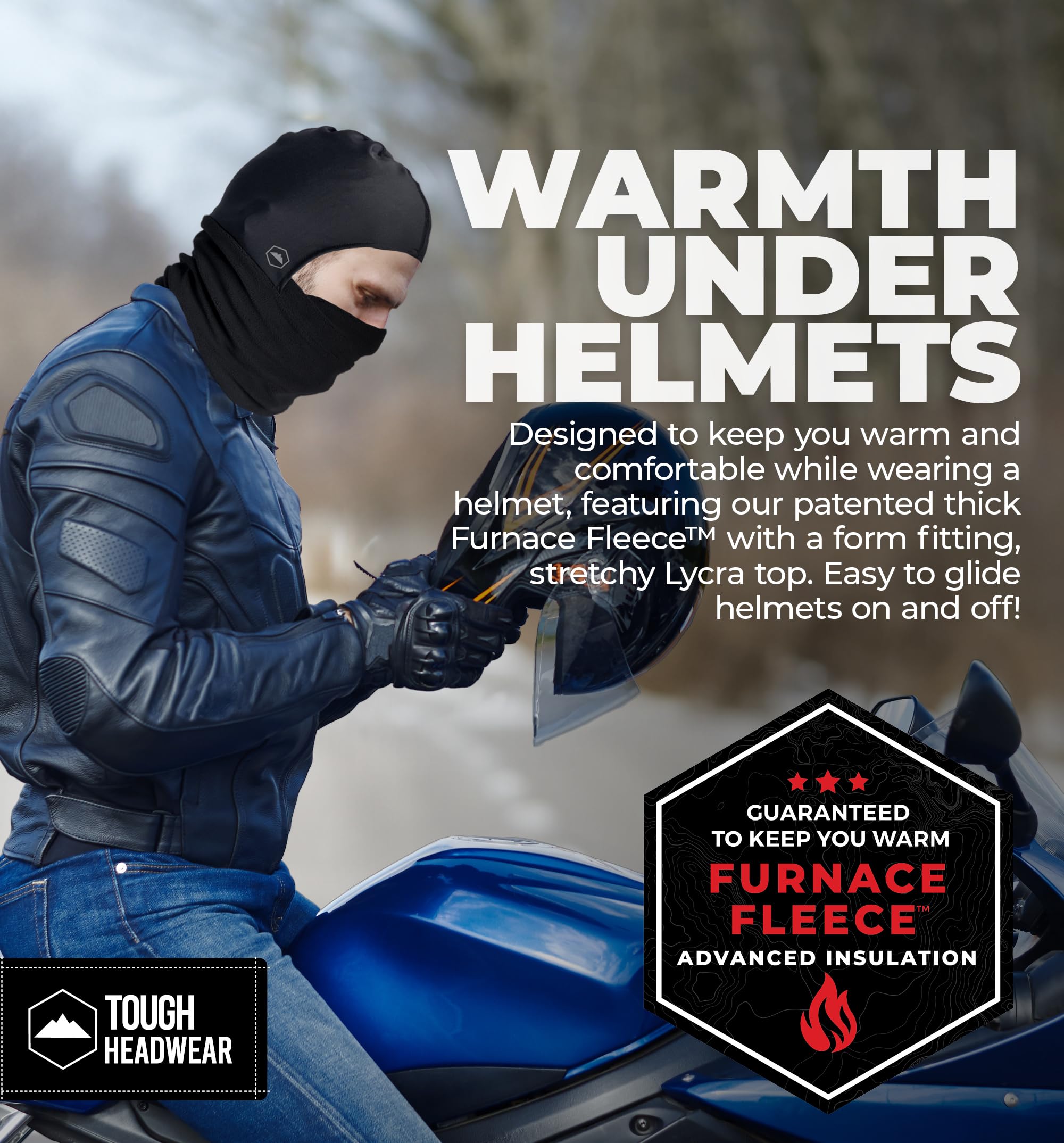 Ski Mask - Neck Warmer with Helmet Liner, Fleece Balaclava, Neck Gaiters for Men & Women - Winter Motorcycle Helmet Liner