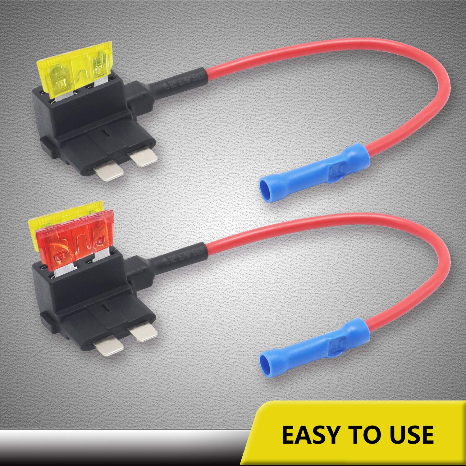 Recoil Ft1-10 10 Pack 12V Car Add-A-Circuit Fuse Tap Adapter Ato Atc Blade Fuse Holder With 10Pcs 10A,20A Fuses