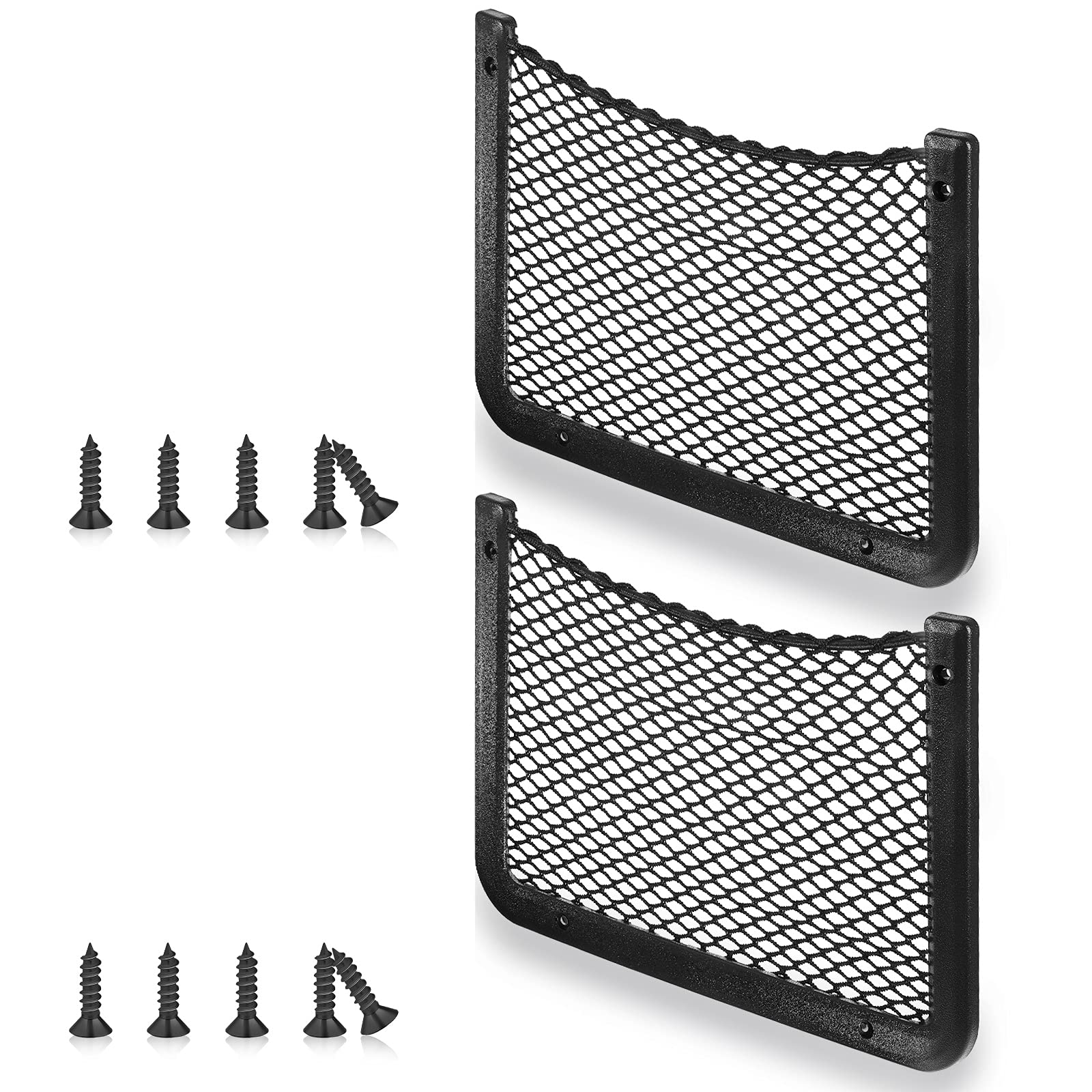 Frienda 1 Pc Abs Plastic Frame Car Storage Net Bag Phone Car Mesh Net Holder Rv Storage Boat Cargo Pocket Organizer Framed Mesh