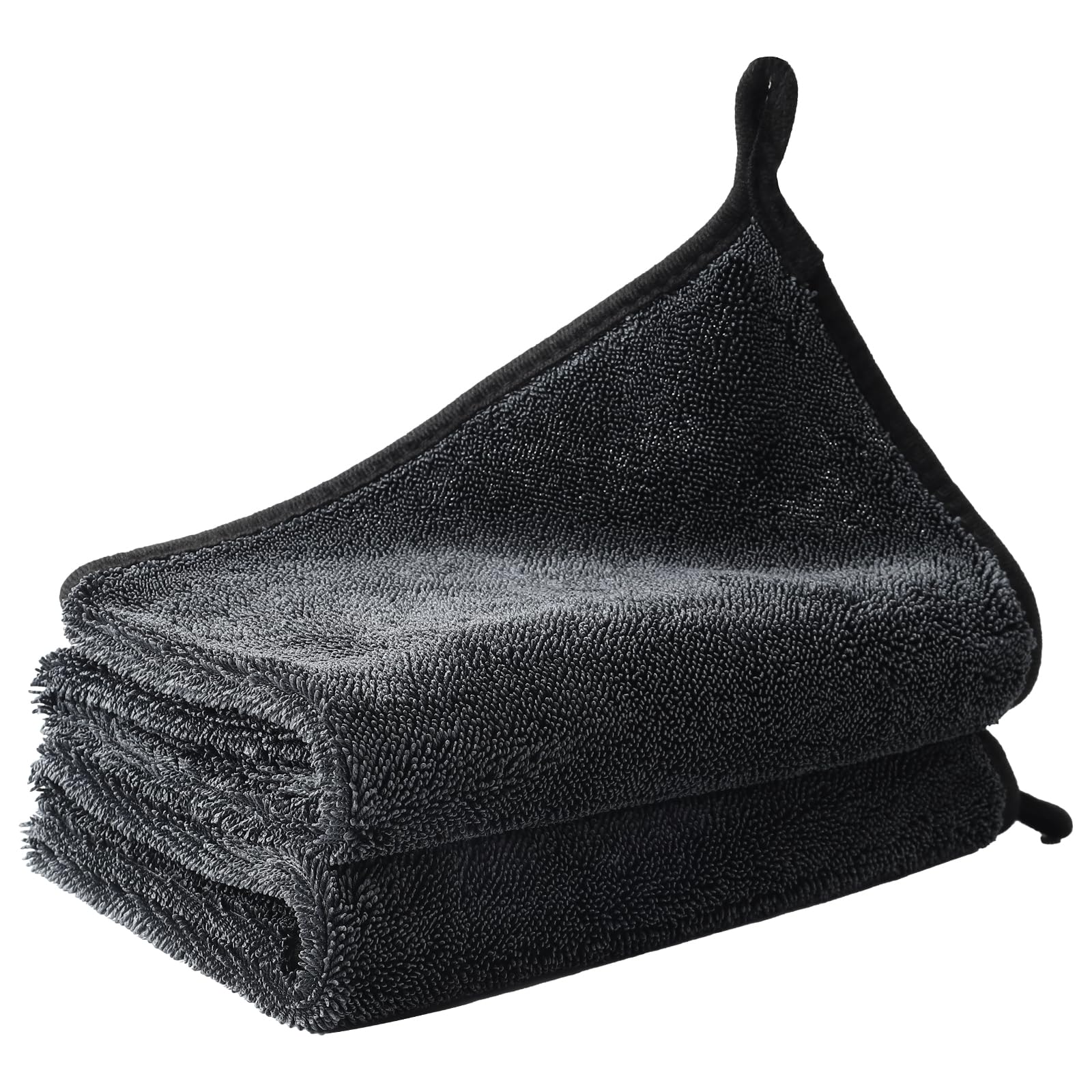 Kingsheep 2Pack Car Microfiber Drying Towel,Twisted Loop Cloth 650GSM Superior Absorbency for Cars,Car Care Cleaning Washing Clo