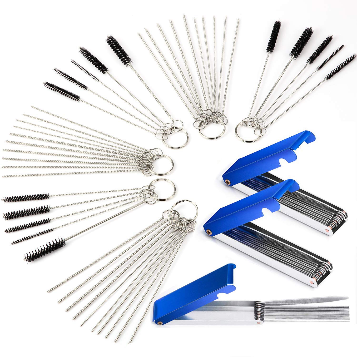 Gzingen Carburetor Carbon Dirt Jet Remove Cleaner 39 Cleaning Wires Torch Tip Cleaner Tool +30 Cleaning Needles +15 Nylon Brush 