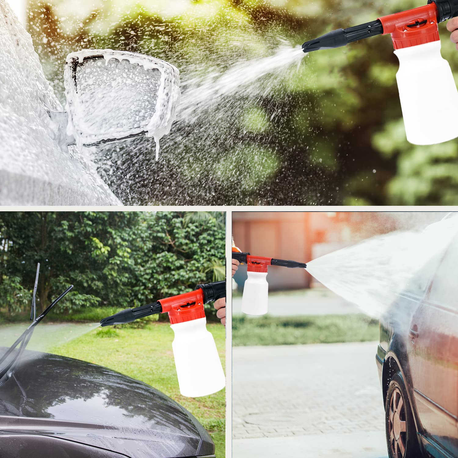 Lianxin Car Wash Kit - Car Cleaning Kit,Car Wash Kit With Foam Gun, Microfiber Sponge And Towels,Tire Brush, Collapsible Bucket,