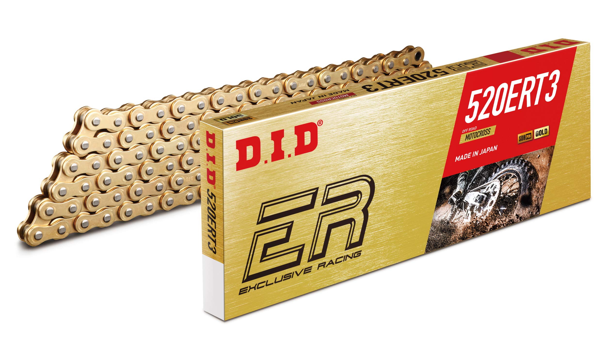 Did (520Ert3-116) Gold 116 Link High Performance Ert3 Series Non-O-Ring Racing Chain With Connecting Link