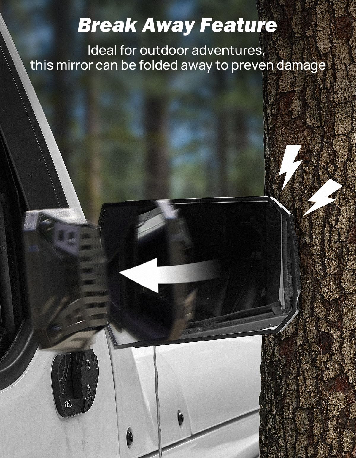 JOYTUTUS Side Mirrors Replacement for Wrangler JL 2018-2024 & Gladiator JT 2020-2024, US Flag Pattern, Wider View No Vibrate & W