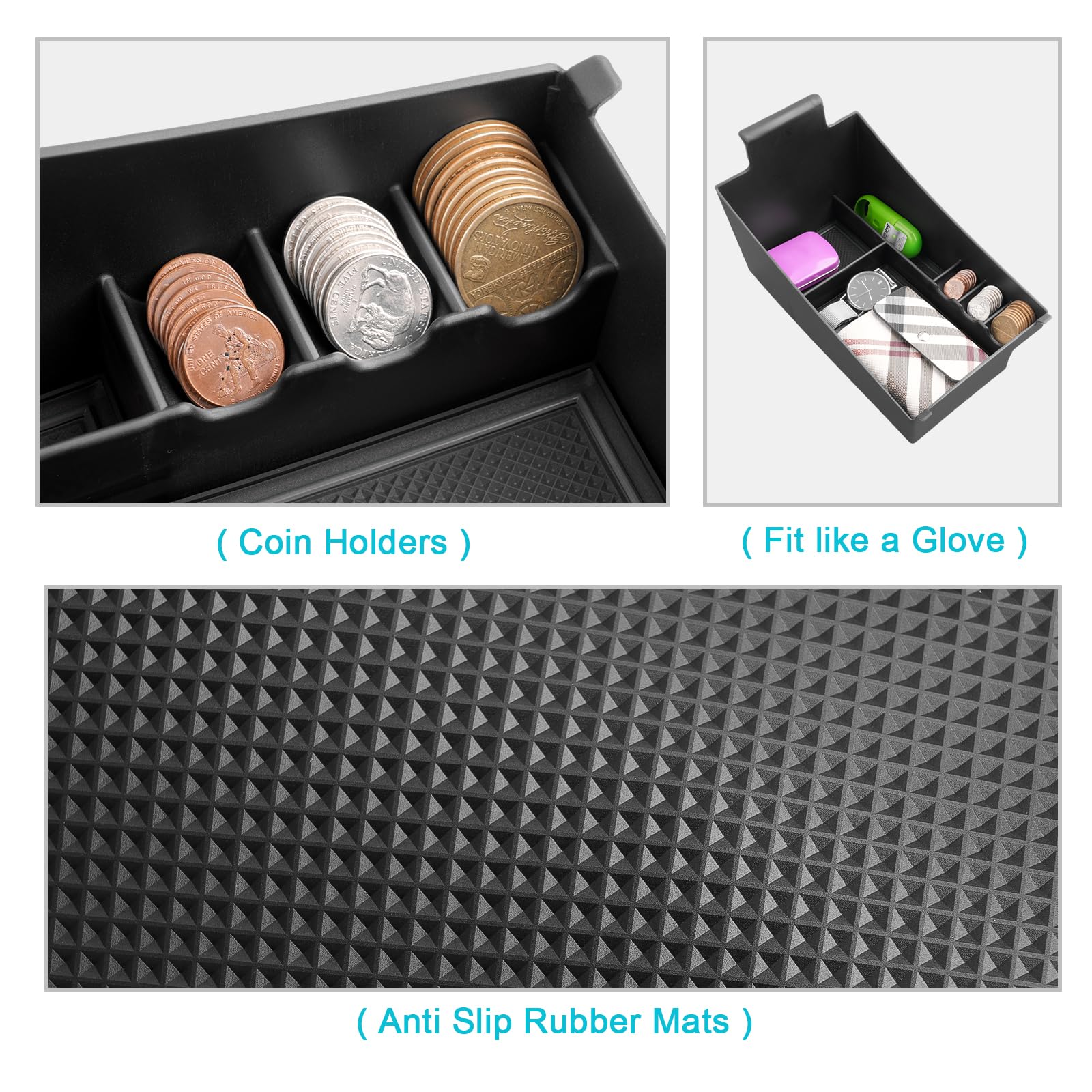 Cdefg 2023 Hrv Center Console Organizer Tray For 2023 2024 Hr-V Armrest Tray Storage Box Secondary Insert Tray Coin Container 20