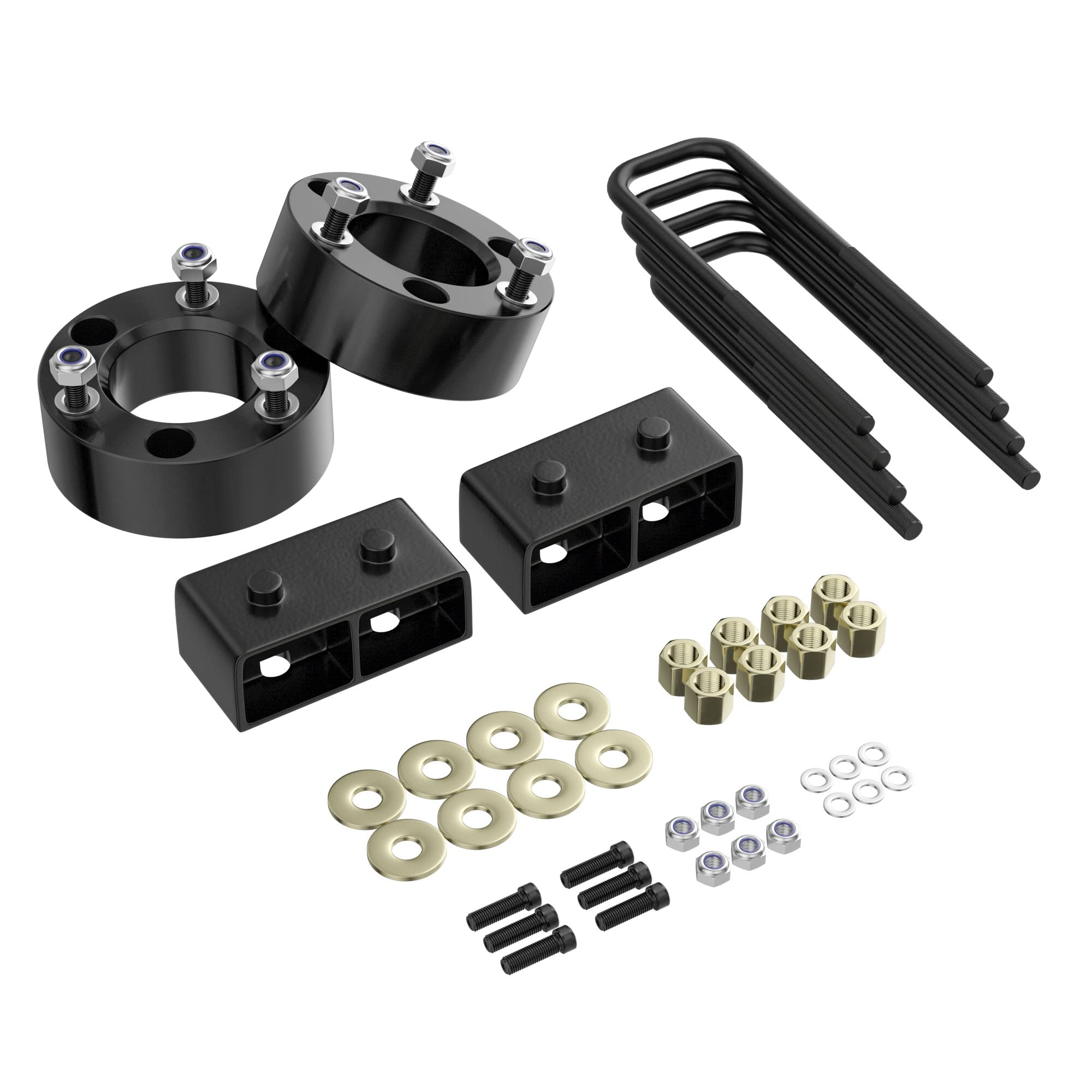 Leveling Lift Kit For 2004-2022 F150, 3 Front And 2 Rear Leveling Lift Kit Strut Spacers Raise Your F150,3+2 Height For 2004-2022 F150 2Wd 4Wd