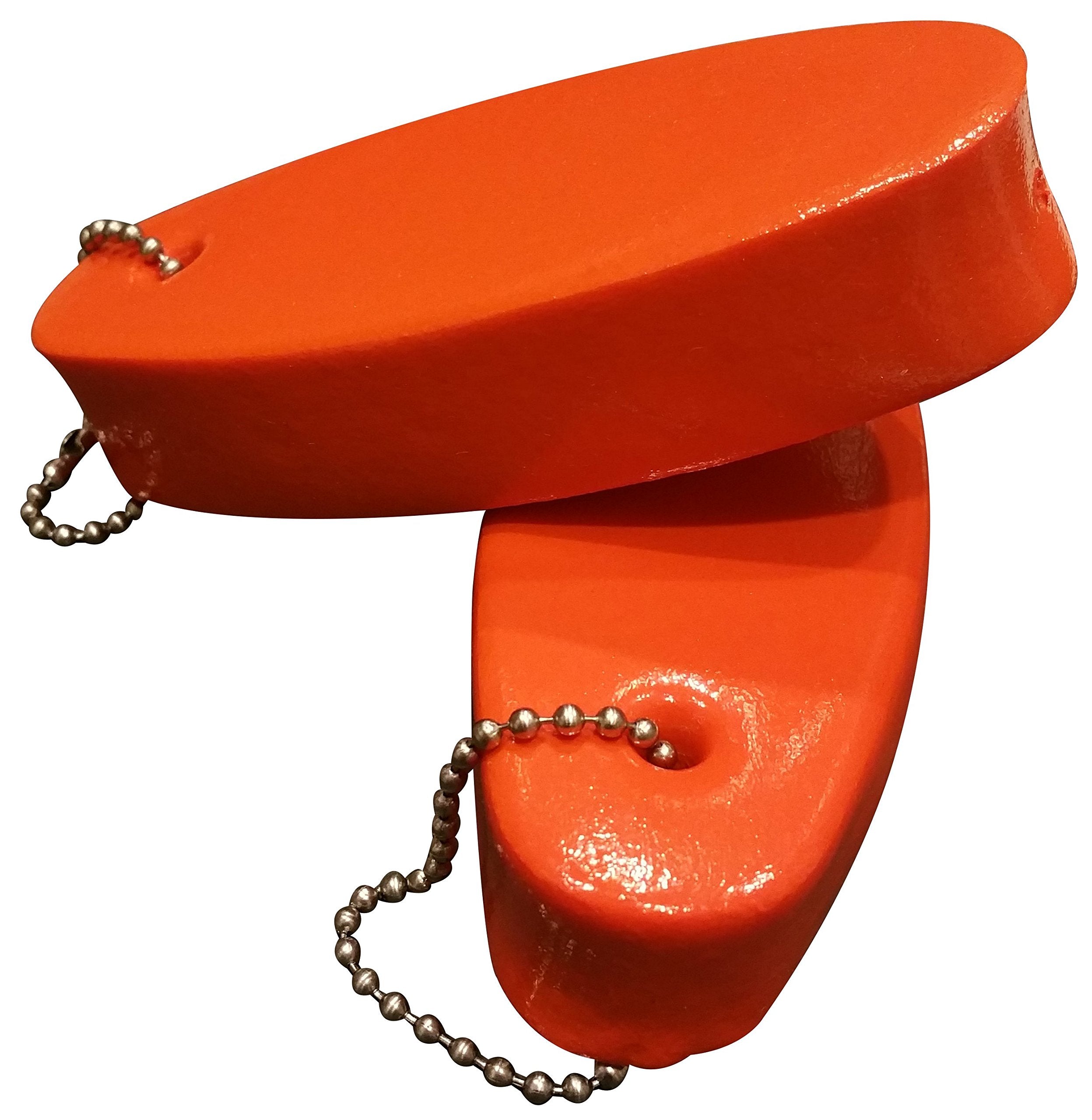 2 Pack Jumbo Vinyl Coated Orange Floating Keychain Key Floats -Made In The Usa- (Orange)