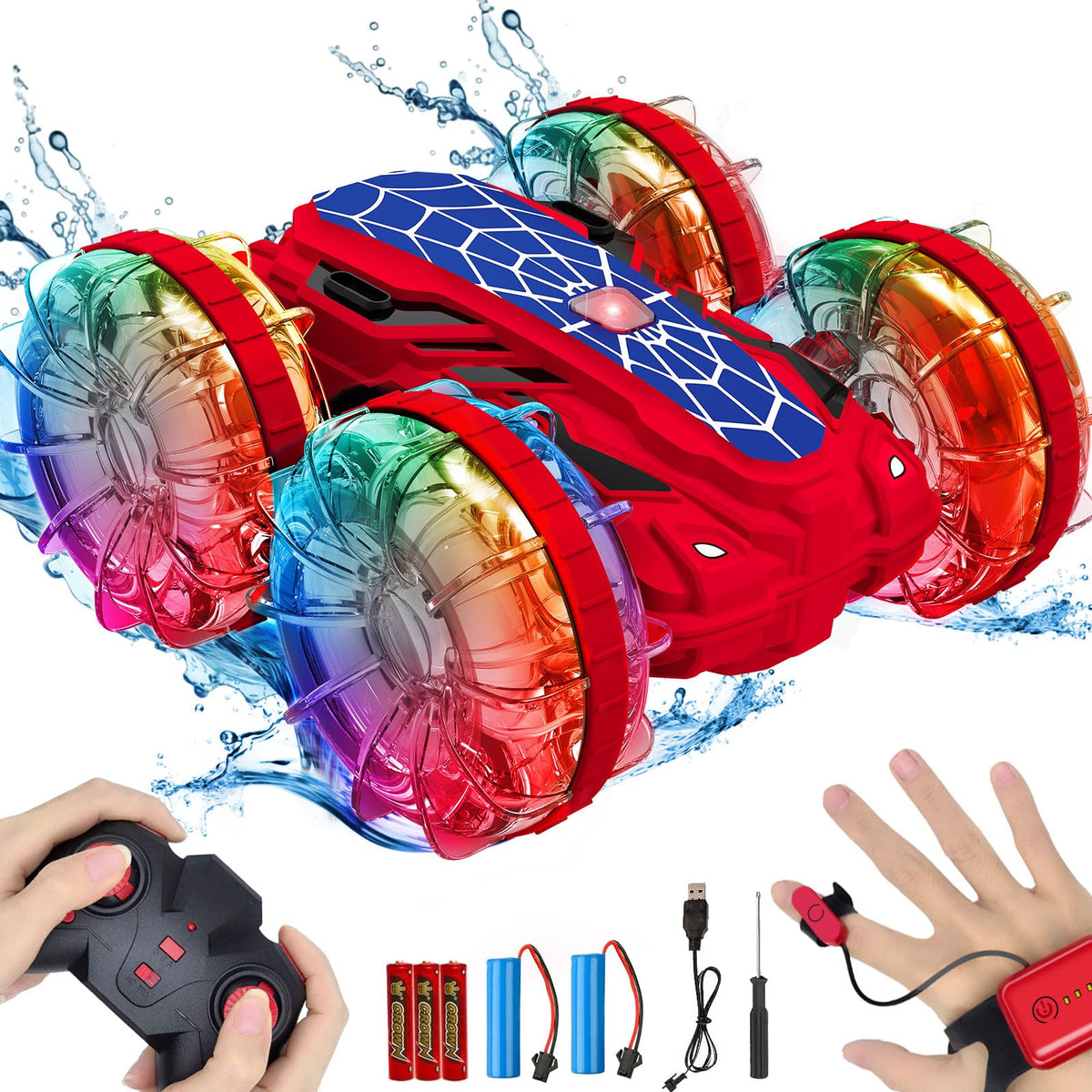 Spider Amphibious Remote Control Car Boat, 4Wd Waterproof 2.4 Ghz Pool Toys For Ages 6 7 8 9 10 11 12, 360 Gesture Sensing Rc St