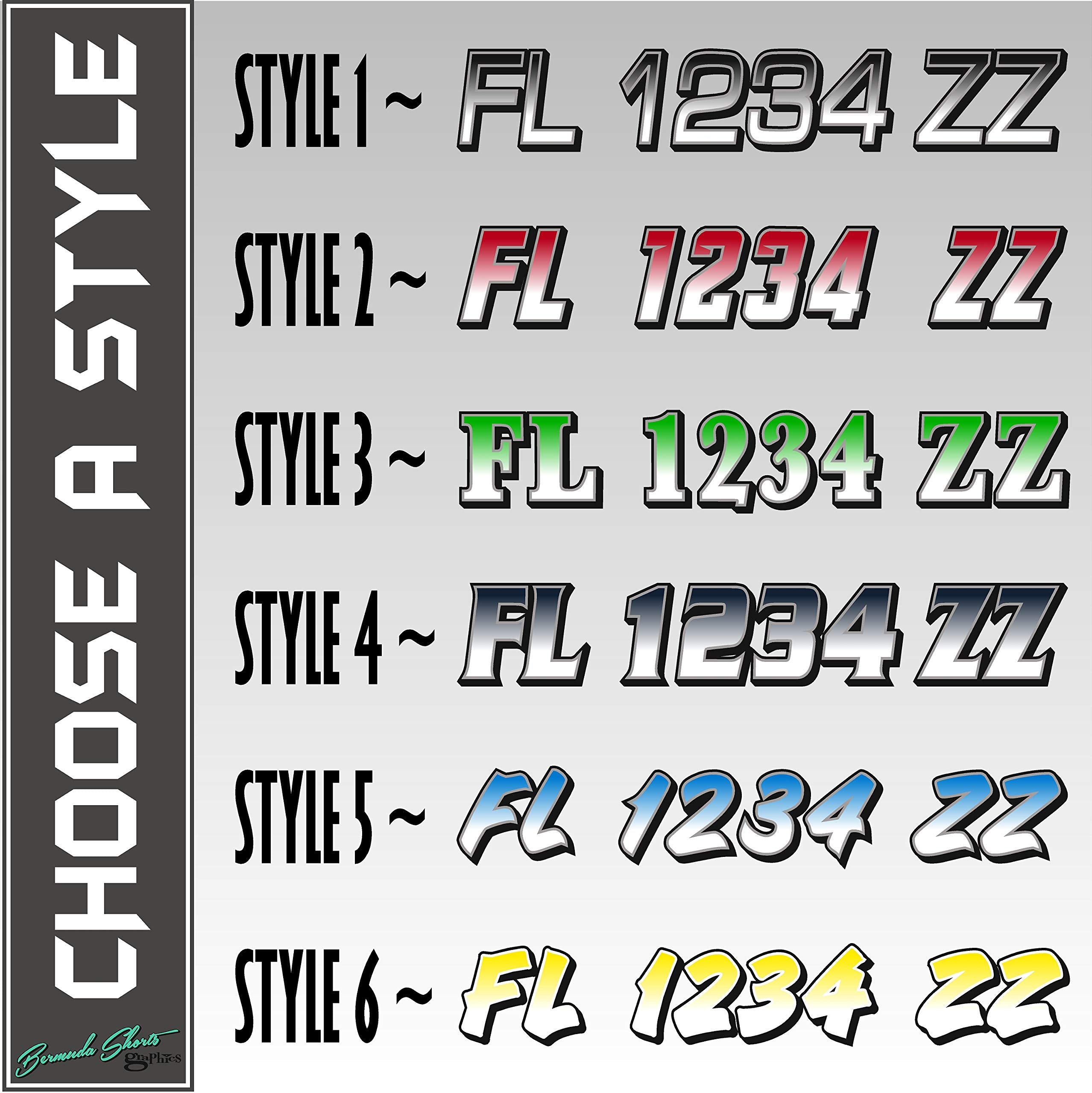 Boat Registration Numbers X2 Gr / 2 Pack/Custom State Registration Stickers/Vinyl Boat Decal Graphics Pair