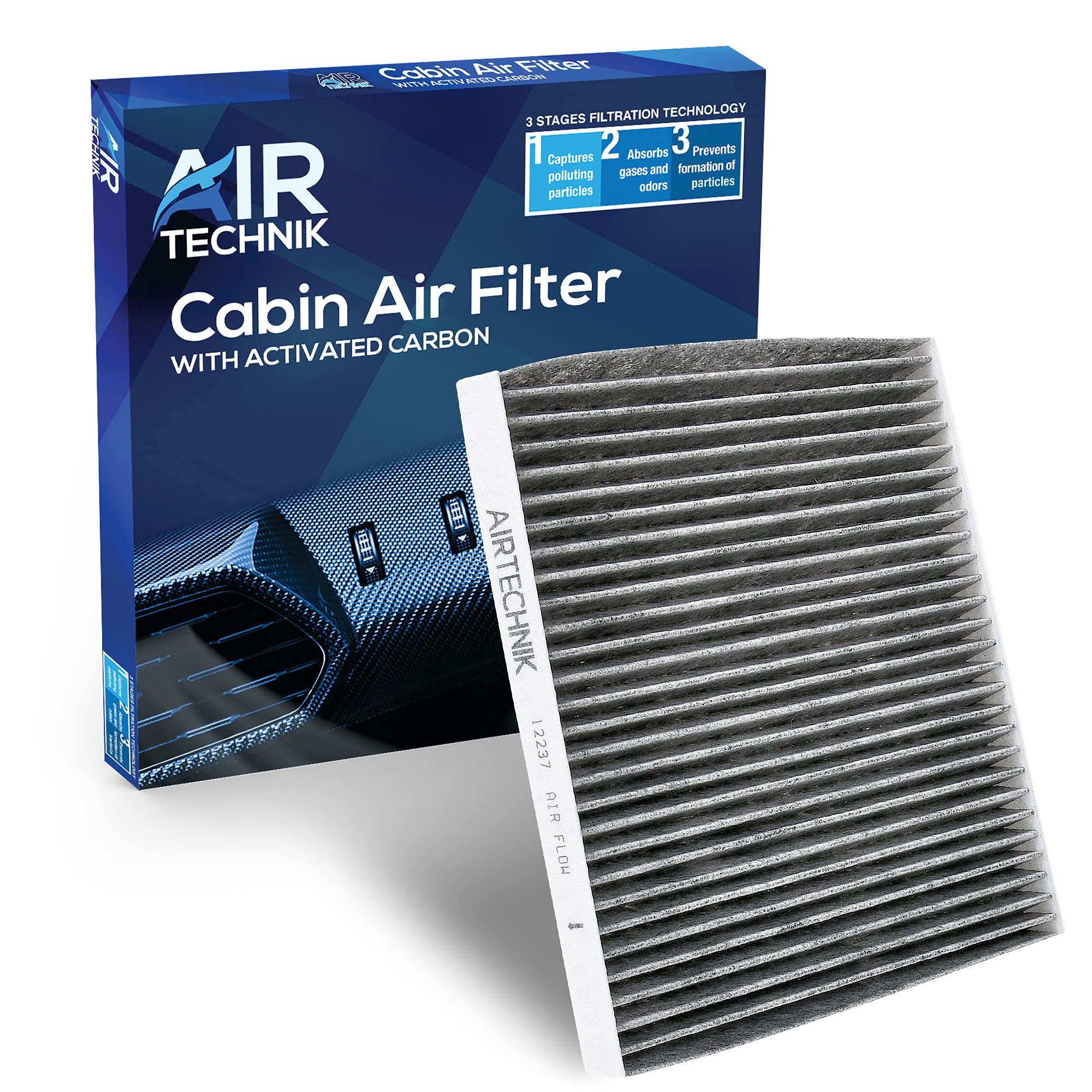 Airtechnik Cf12237 Cabin Air Filter W/Activated Carbon | Fits Nissan Versa 2014-2020, Nv200 2017-2021, Versa Note 2014-2019, Micra 2015-2019 - 27277-1Kk0A