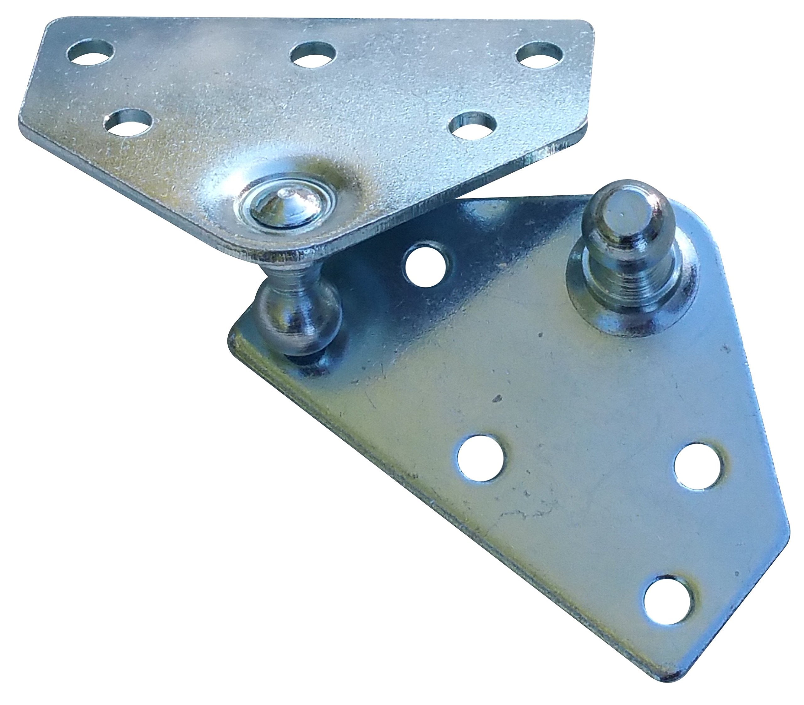 Large Flat Lift Support Bracket - Zinc Plated 14 Gauge Steel - 10mm Ball Stud - Gas Strut Mounting Brackets - Gas Shock Lid Strut Prop Spring Mount