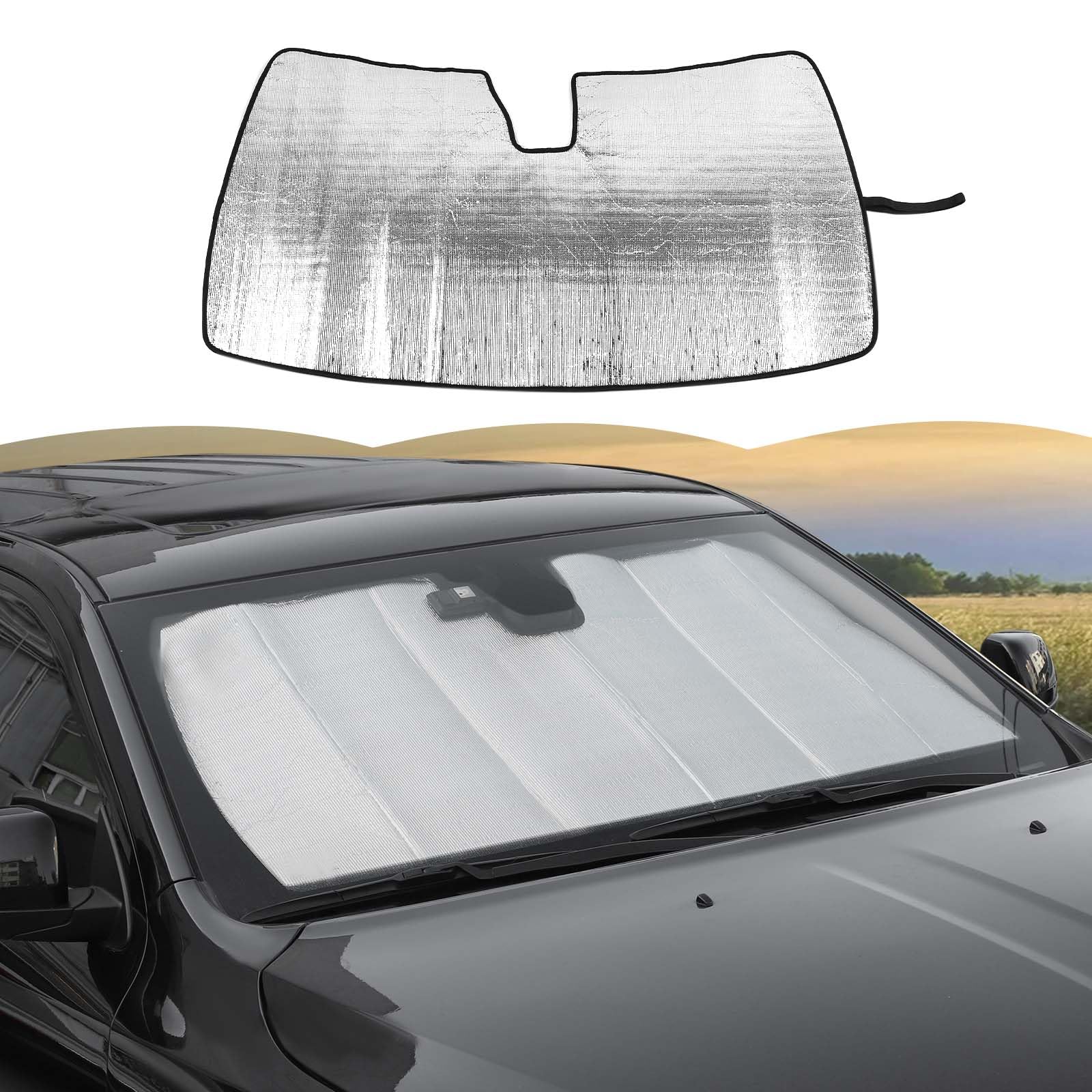 RT-TCZ Windshield Sunshade Sun Shade Heat Shield Window Sun Visor Mat for Dodge Durango 2011-2024,Silver