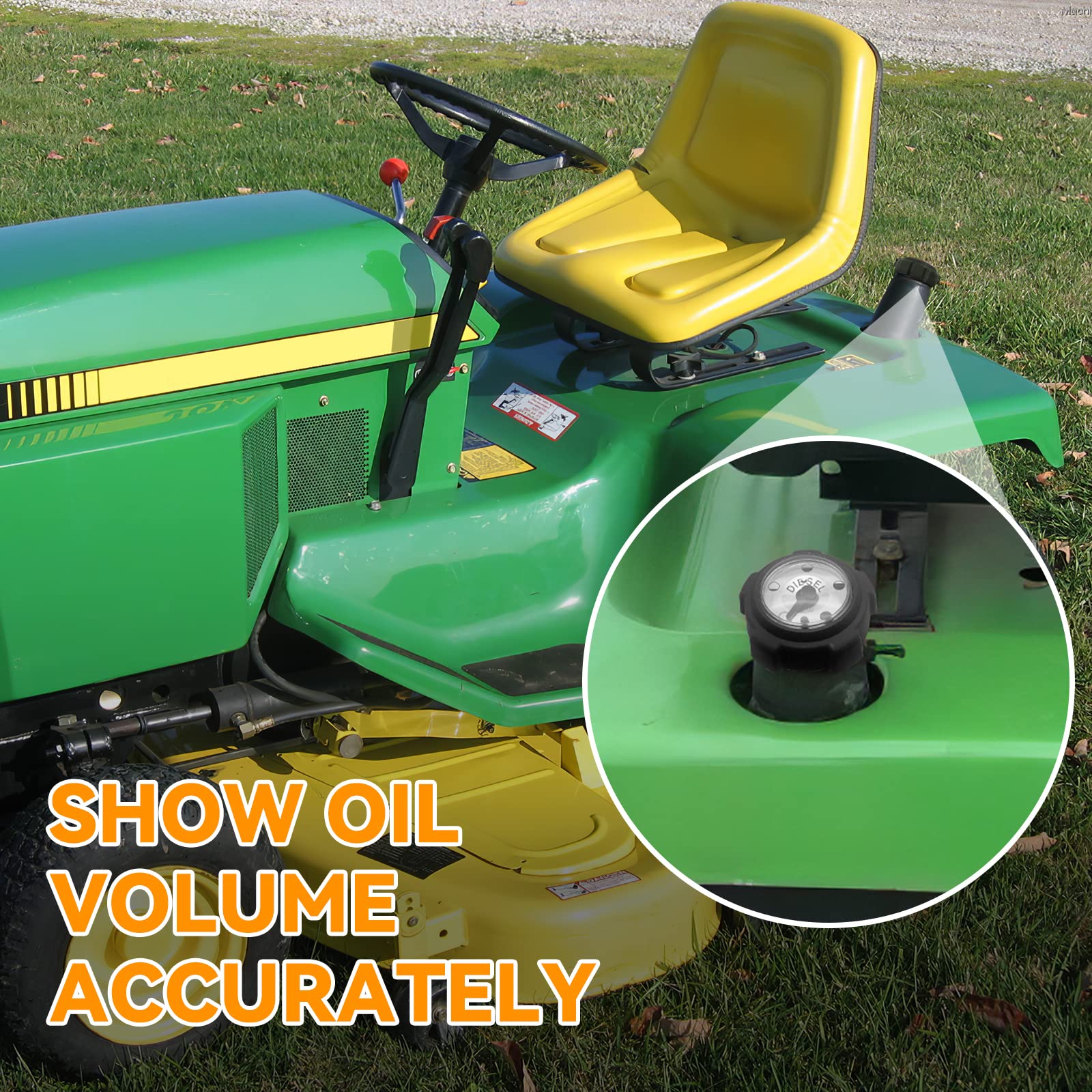 Fuel Gauge Gas Cap 9'' fit for John Deere 316 318 322 420 AM39206 AM143248 Dixie Chopper 40222 Murray 091349 Exmark Toro 1-30328