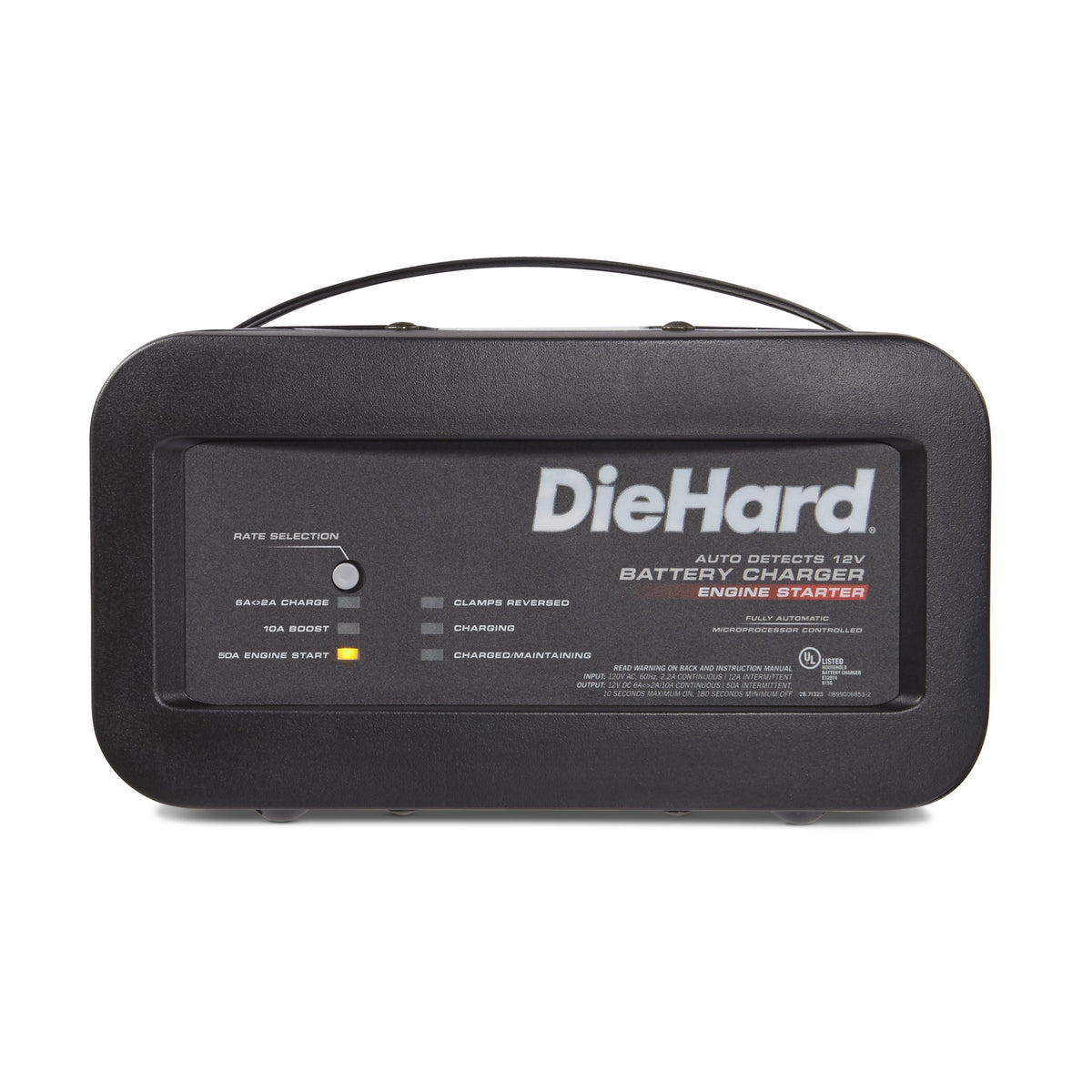 DieHard 71323 12V Shelf Smart Battery Charger and 10/50A Engine Starter, Black WBCARB07777FM3C