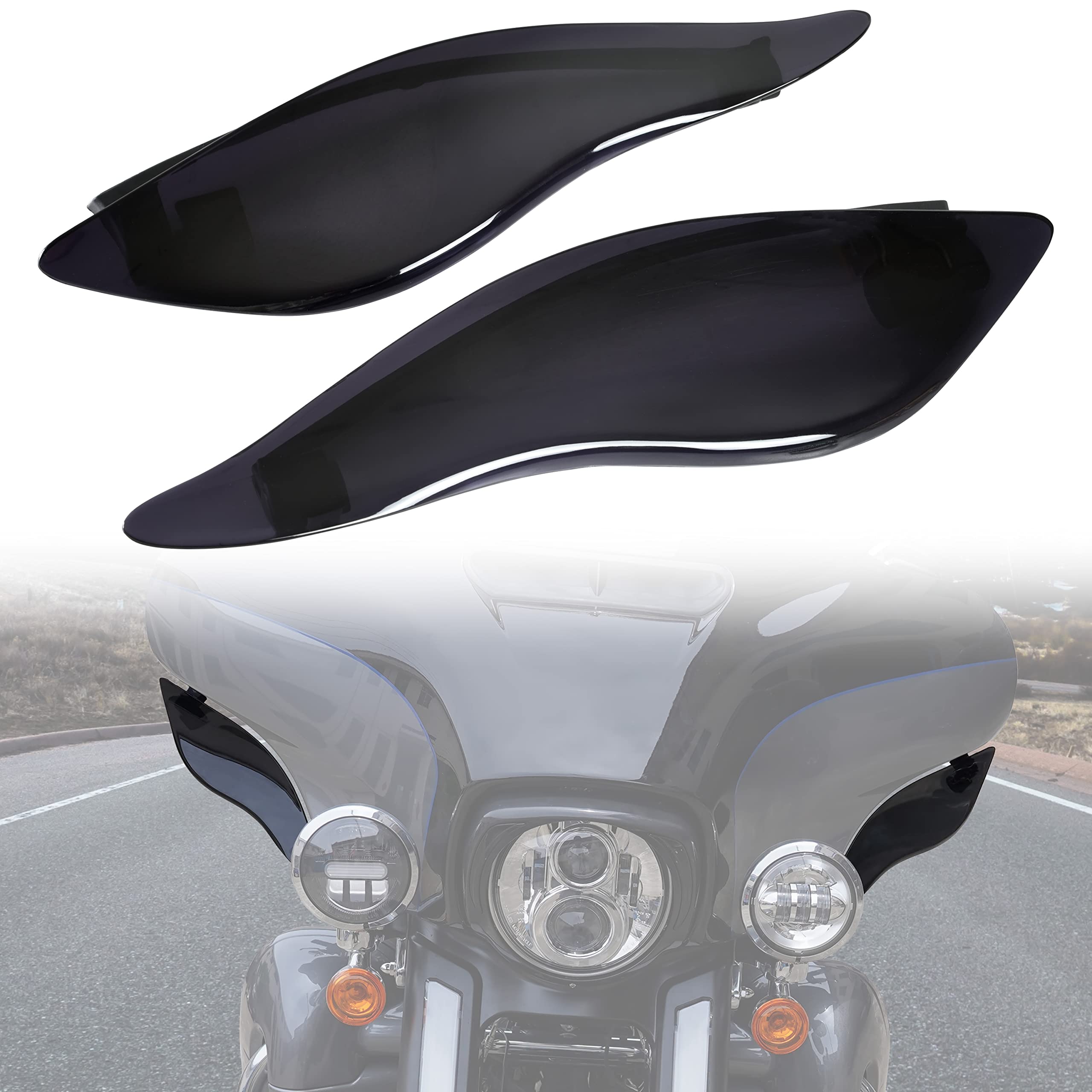 Veisutor Motorcycle Adjustable Air Deflector Fairing Side Wings Windshield Adjustable Wind Deflectors Fairing Side Shield For Ha