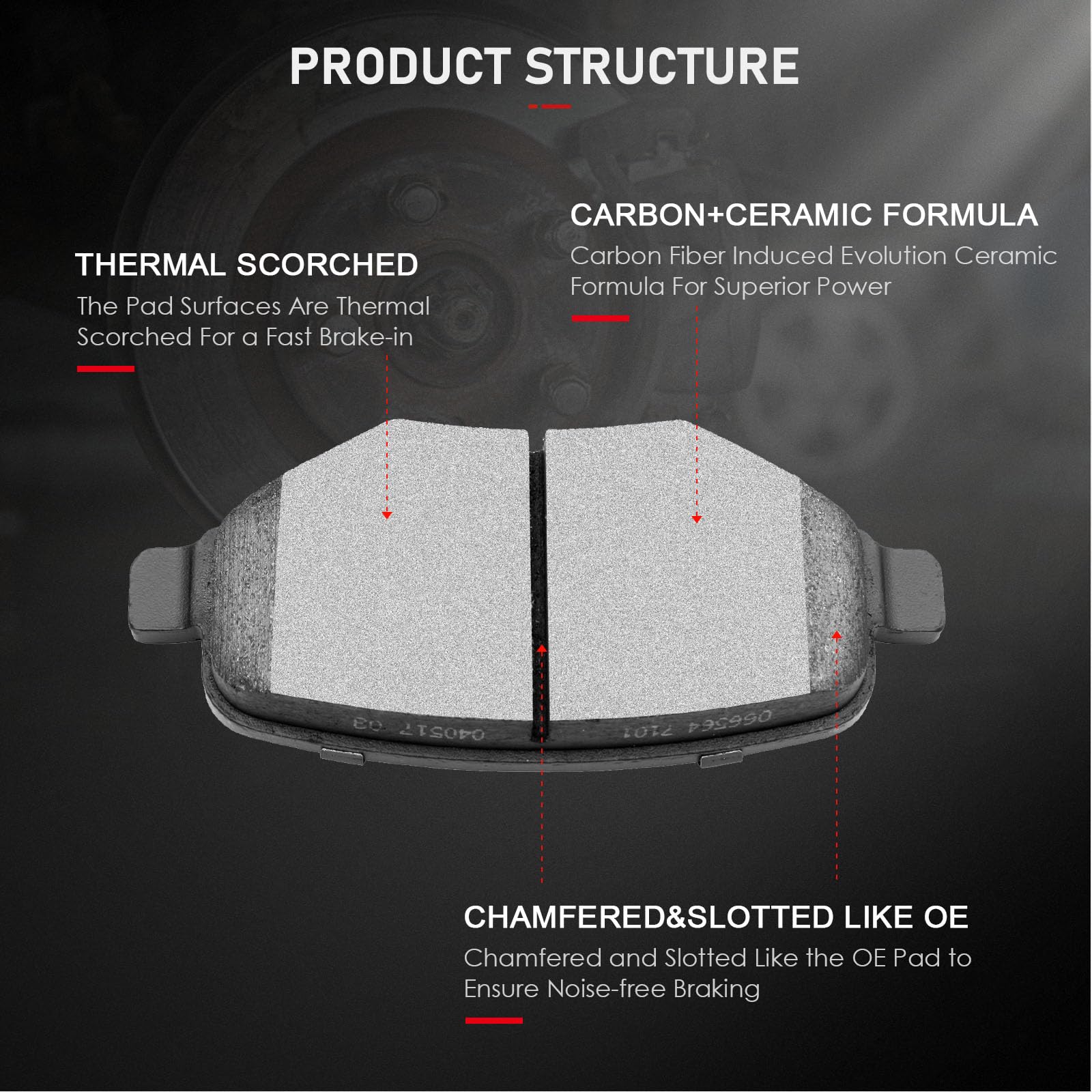 Cciyu D1377 Rear Ceramic Disc Brake Pads Kit - 4Pcs For Ford Edge 11-15, Explorer 11-19, Flex 09-17, Taurus 10-18, Lincoln Mks 0