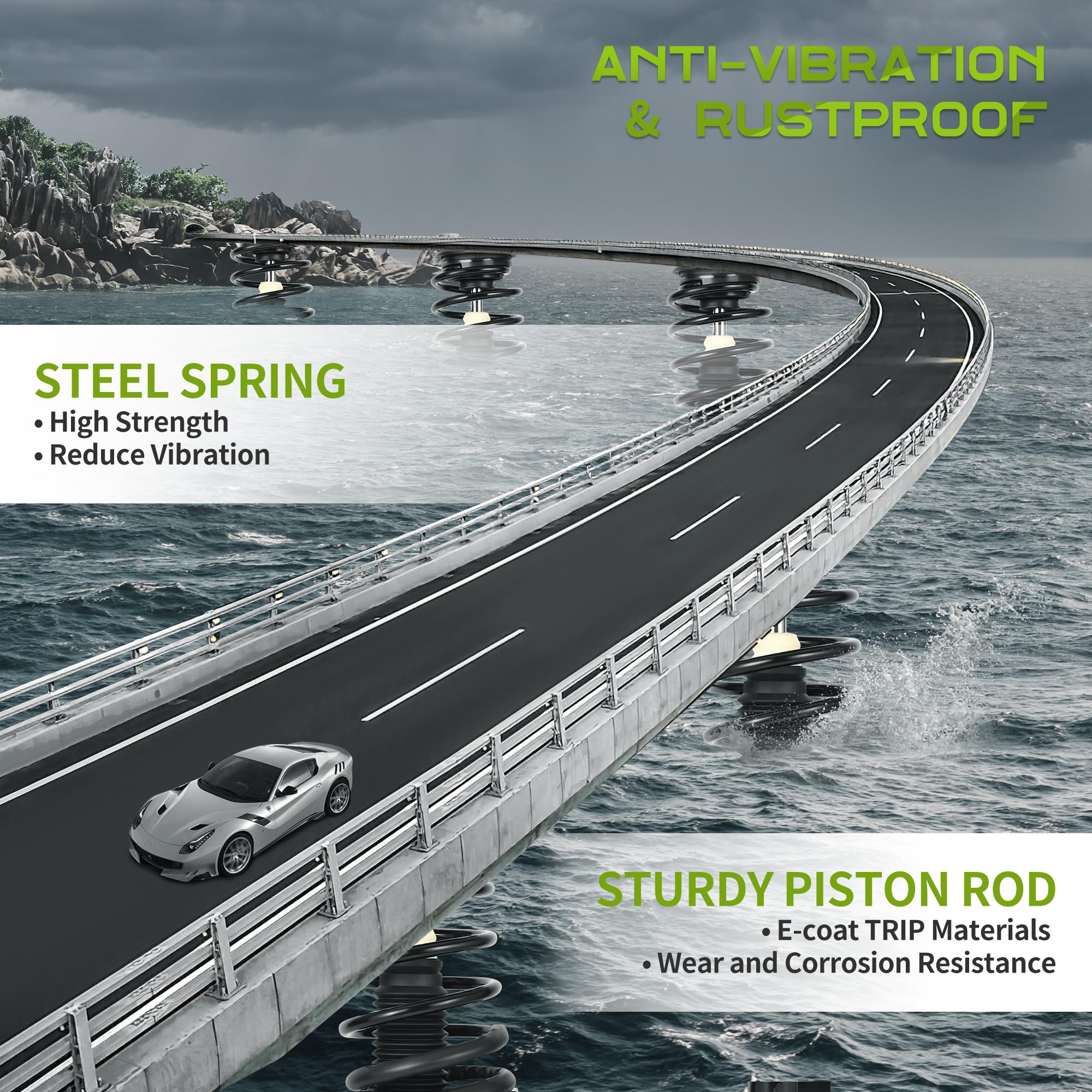 Autosaver88 Front Complete Struts Shocks And Coil Spring Assembly Compatible With 2005-2010 Ford Mustang