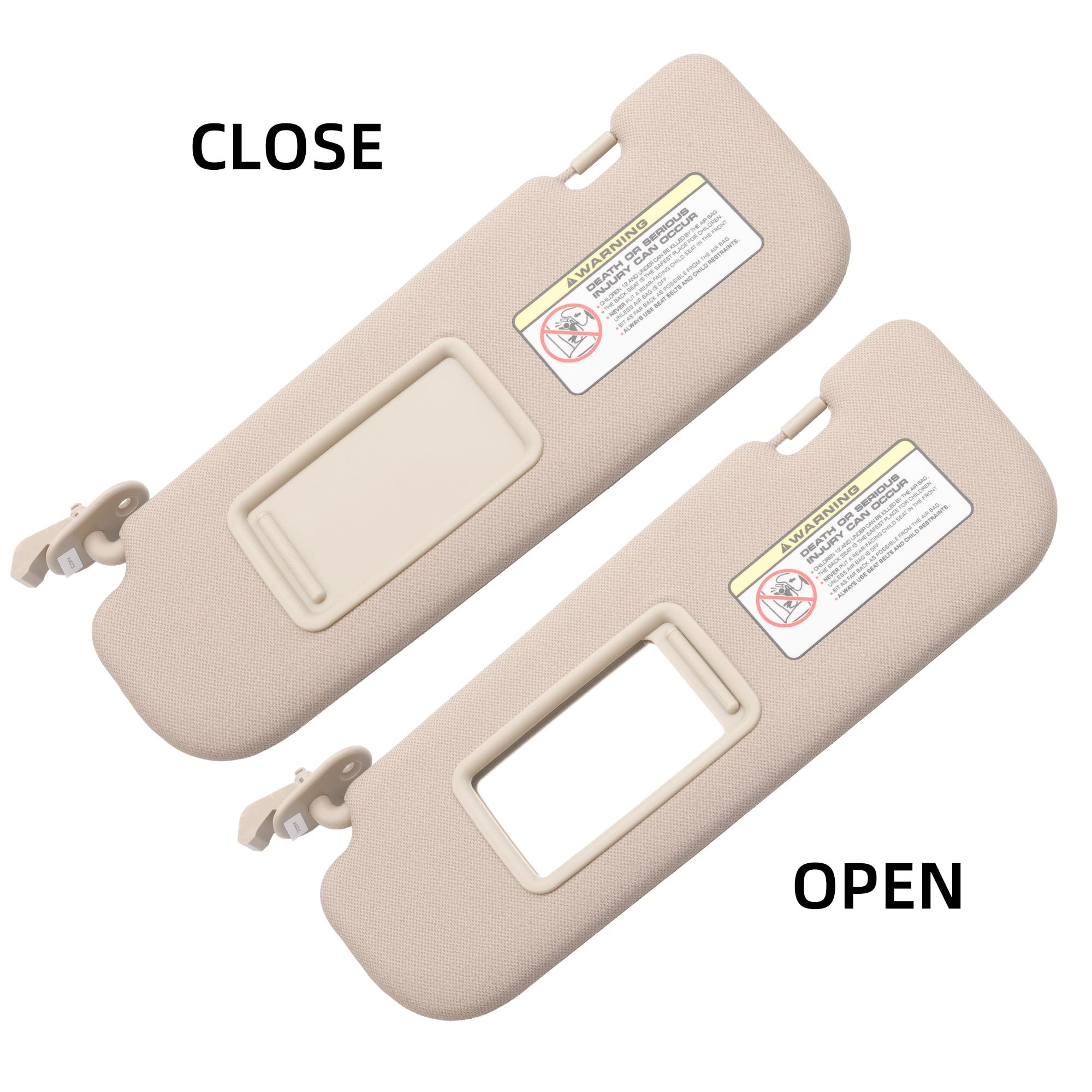 Dasbecan Beige Pair Sun Visor Compatible With Hyundai Elantra 2011 2012 2013 2014 2015 Replaces# 852103X000Tx