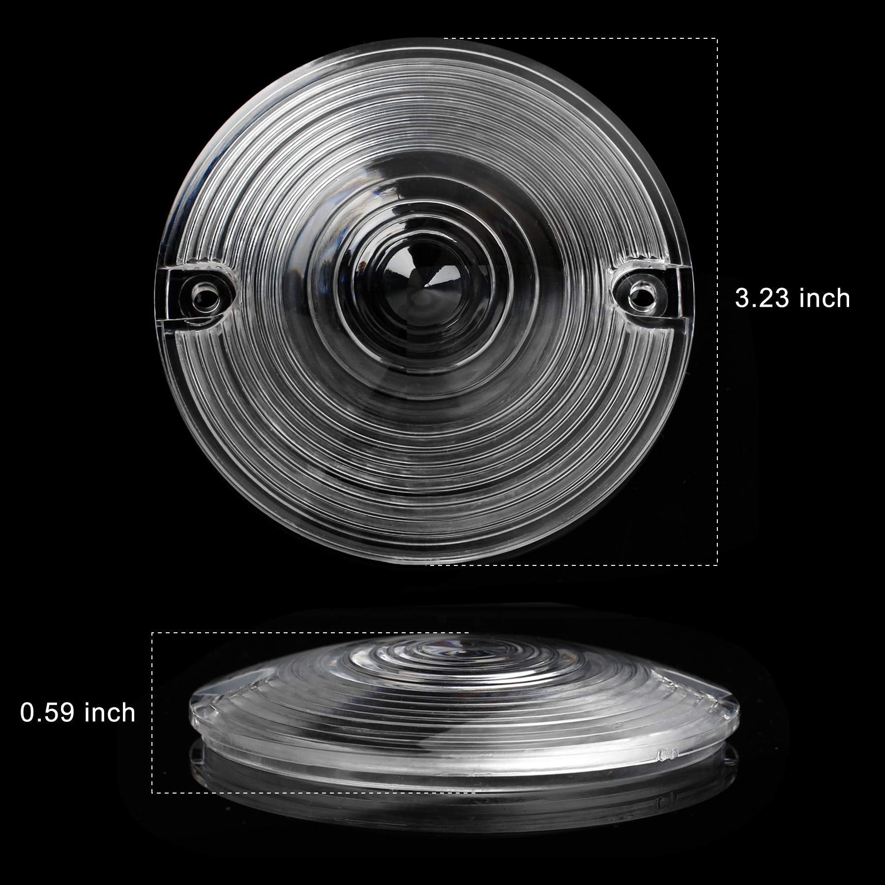 Nthreeauto Clear Flat Turn Signal Lens Cover Compatible With Harley Touring Electra Glide Road King Softail