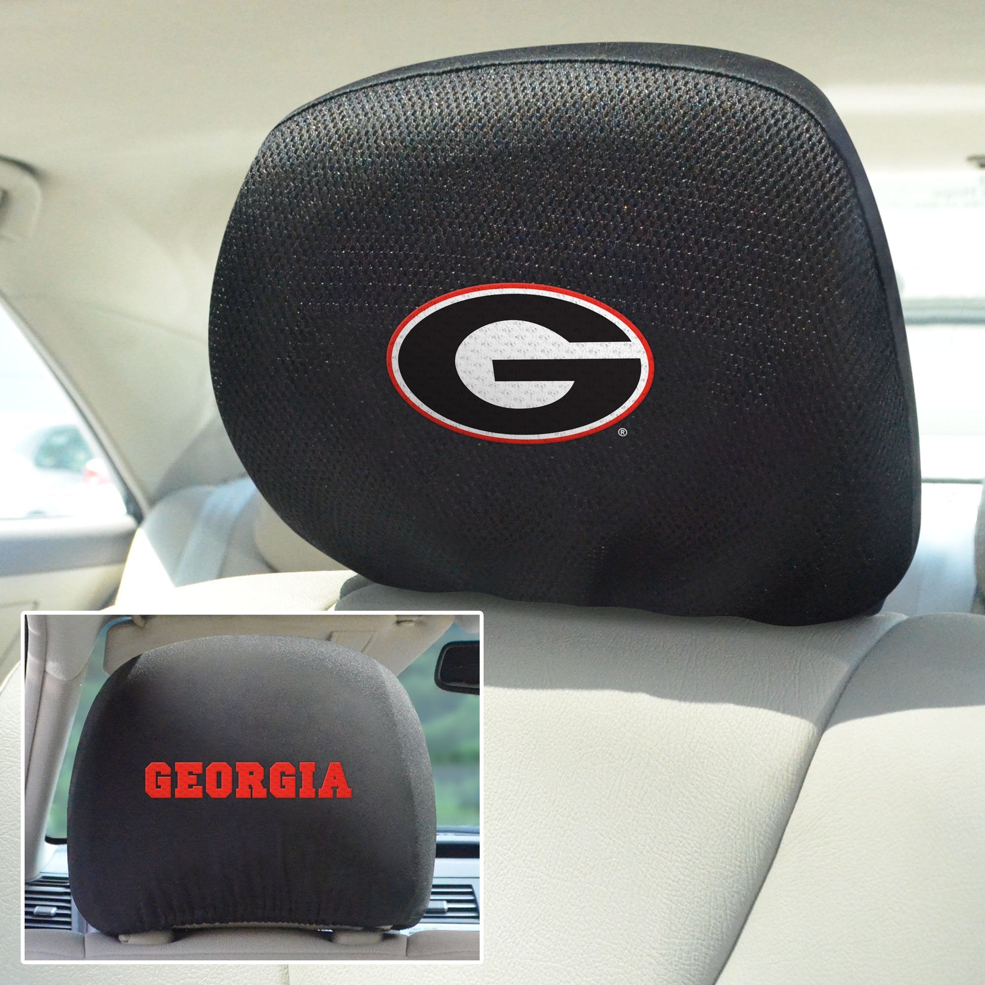 FANMATS 12566 NCAA University of Georgia Bulldogs Polyester Head Rest Cover , 10x13