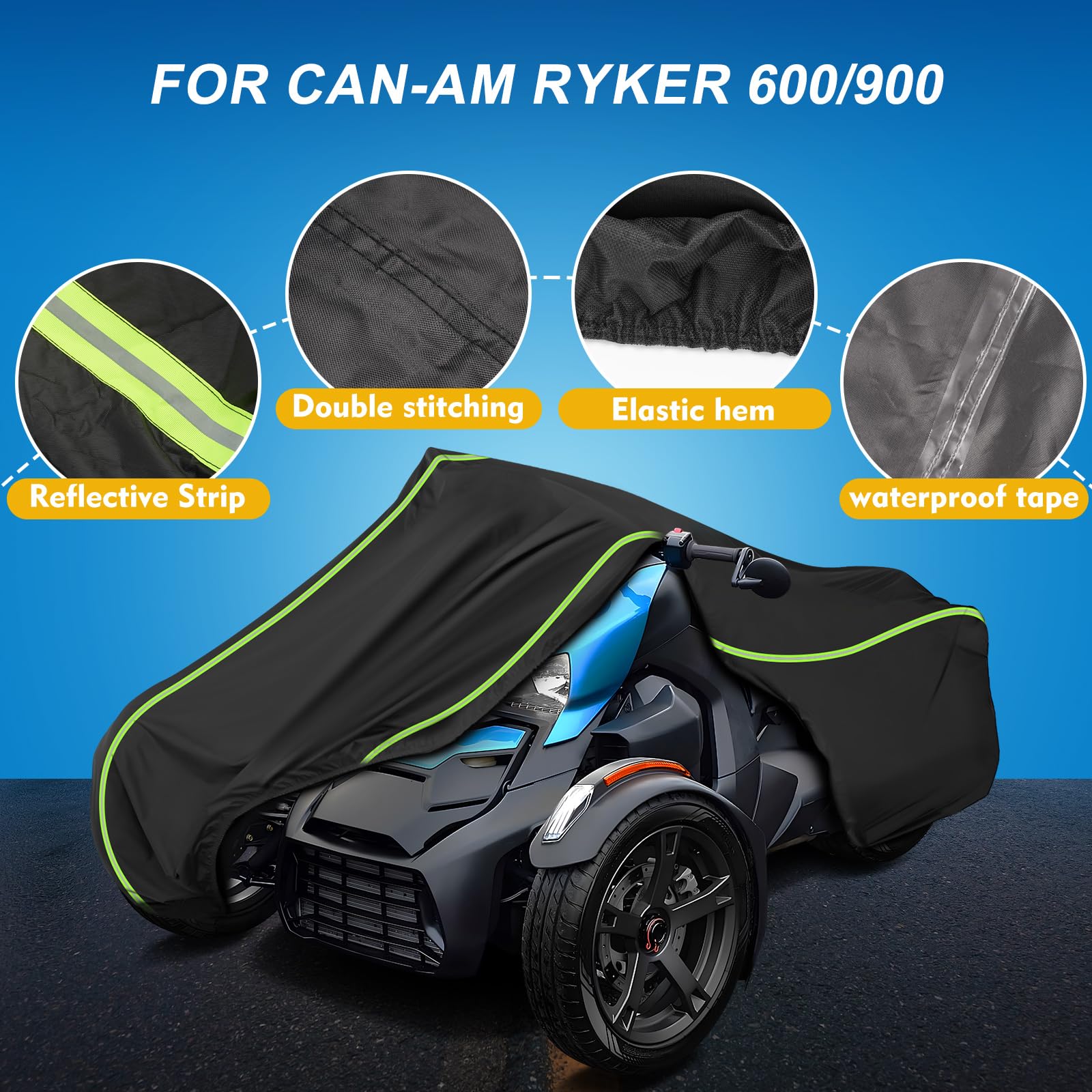 For Ryker Cover Waterproof For Can Am Ryker 600 900 With 420D Oxford Fabric Outdoor Protection Cover