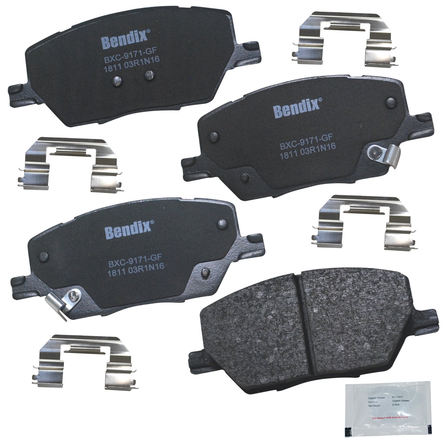 Bendix Priority1 Cfc1811 Ceramic Front Brake Pads For Fiat 500X 2021-2016, Jeep Compass 2022-2017, Renegade 2021-2015