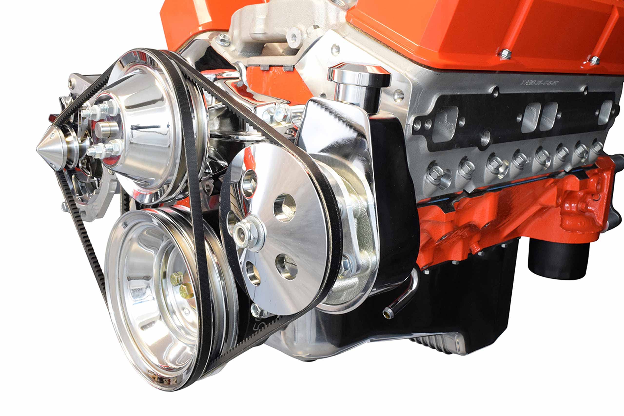 Ict Billet Sbc Power Steering Pump Bracket Billet Aluminum V-Belt Slotted Adjustable Lwp 305 327 383 5.0L 5.7L V8 Compatible Wit