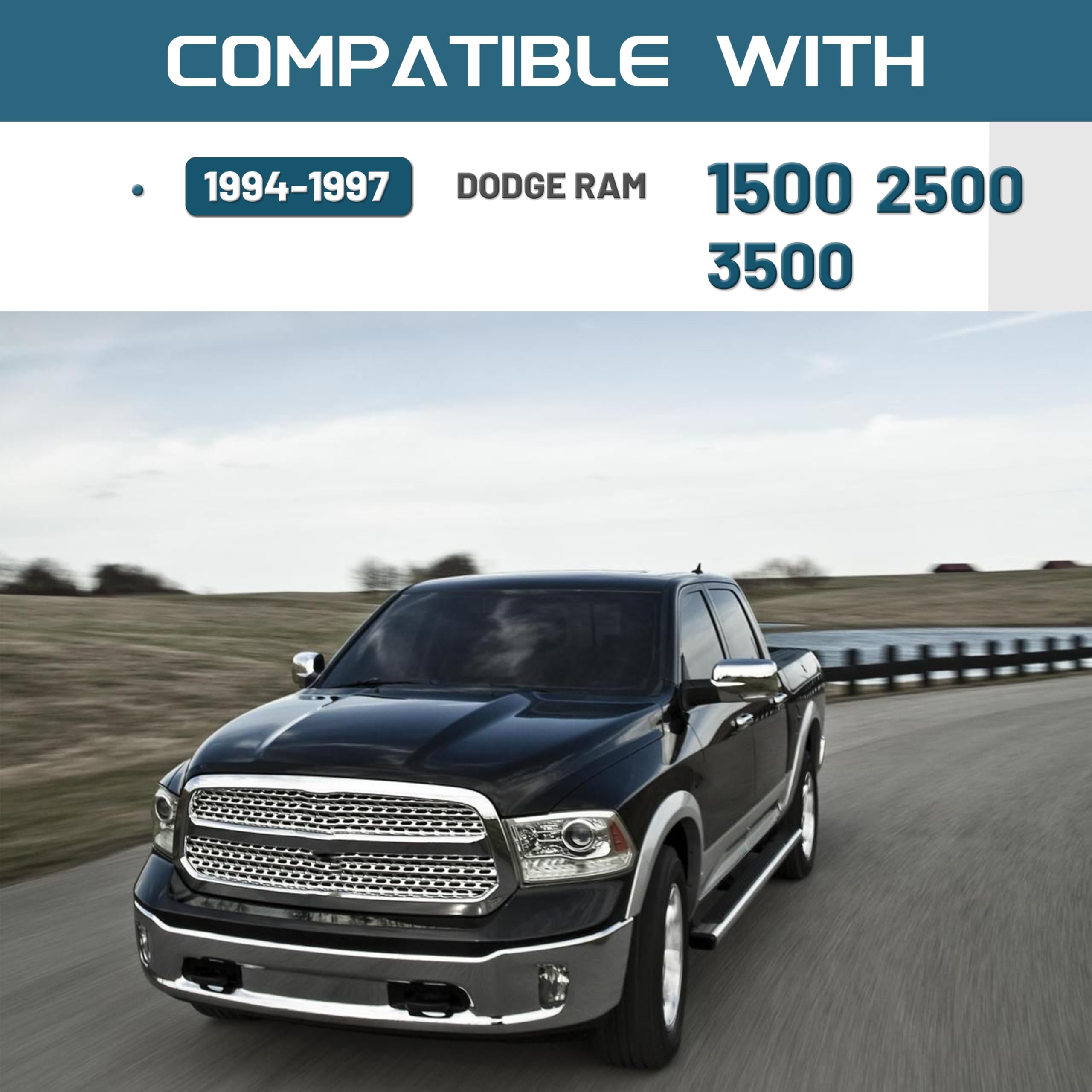 Kuafu Dash Replacement Compatible With 1994-1997 Dodge Ram 1500 2500 3500 Replace For 5Ey72Rc8 Black Upper Panel Dashboard