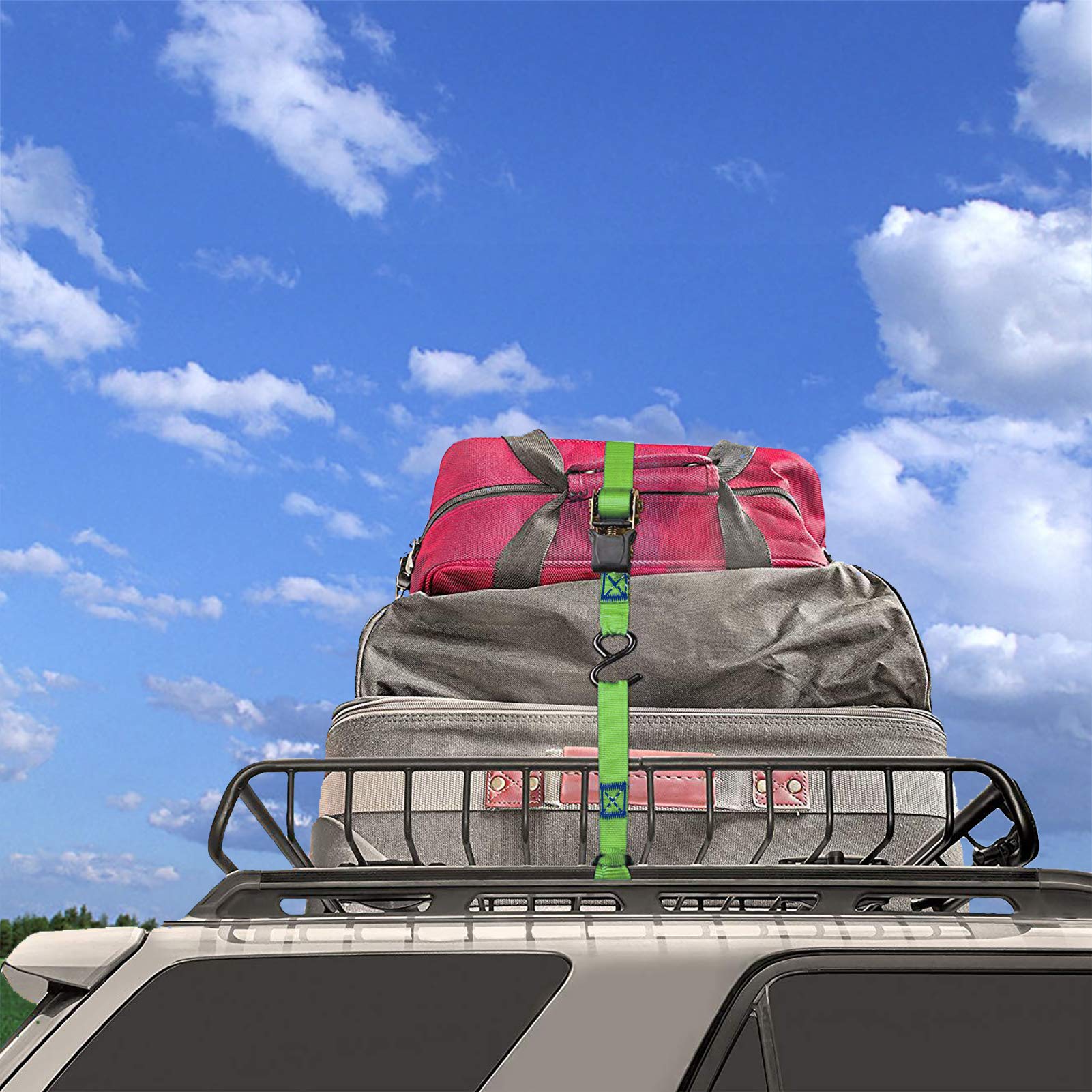 Soft Loop Tie Down Straps - Loops For Securing Atv, Utv, Motorcycles, Scooters, Dirt Bikes, Lawn & Garden Equipment (Green Soft