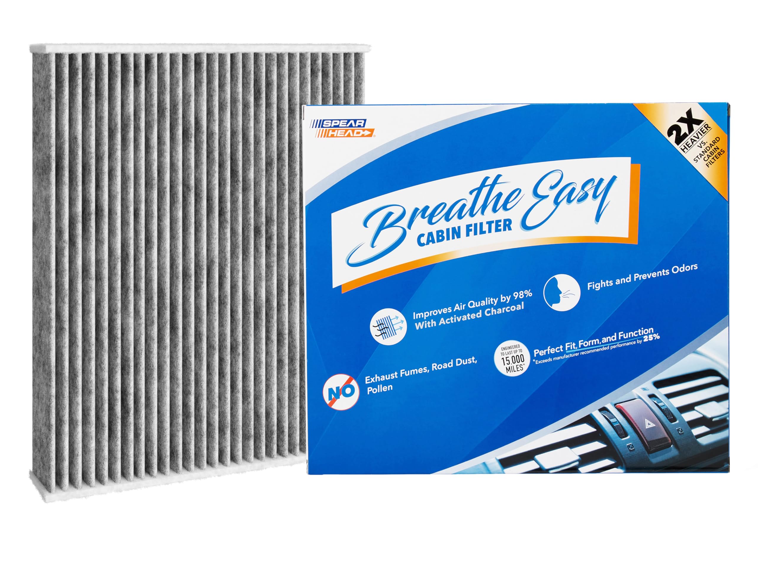 Spearhead Odor Defense Breathe Easy Ac & Heater Cabin Filter | Fits Bronco/Sport, Escape, Explorer, Maverick, Mustang Mach-E, Av