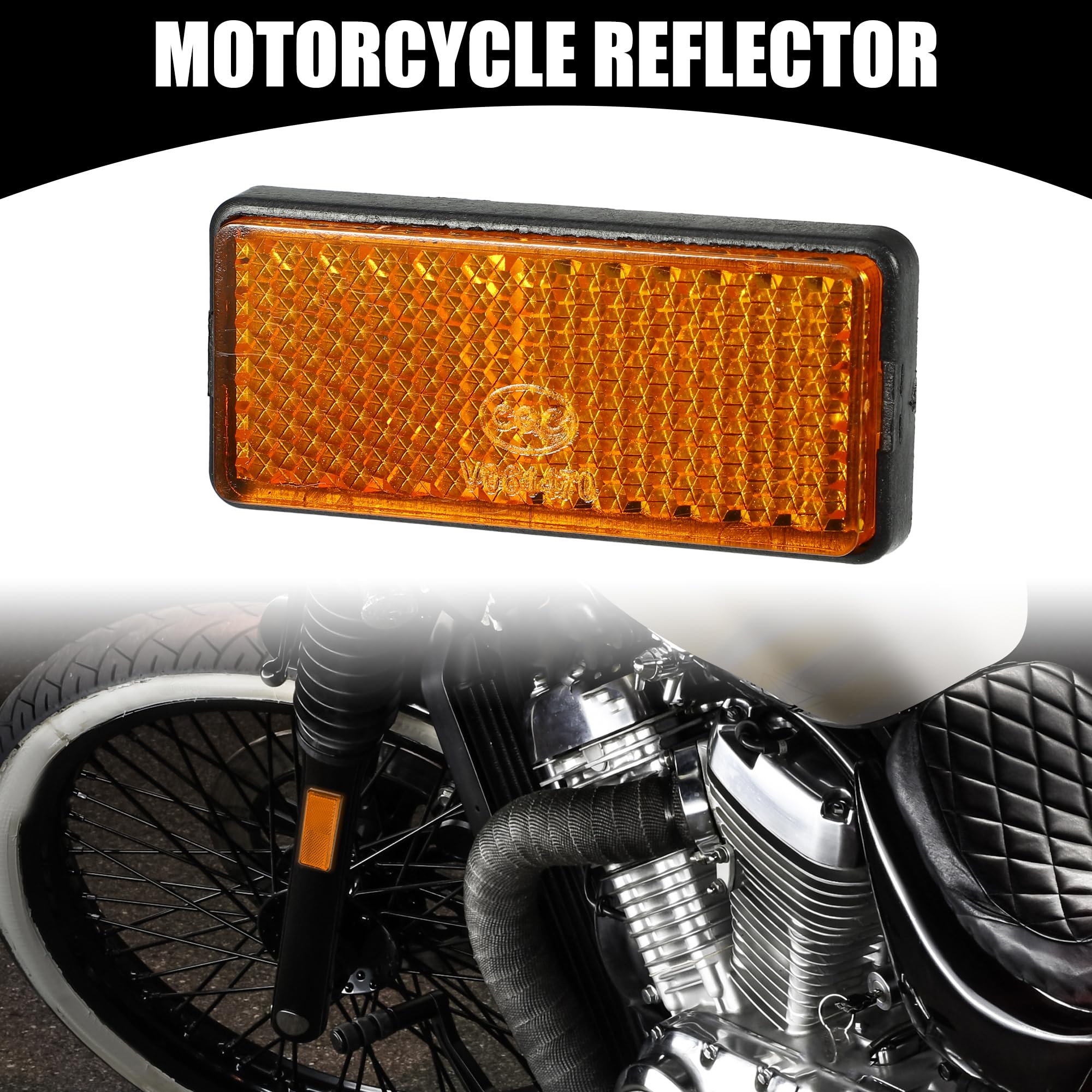 Partuto 4pcs 2.20''x0.98'' Universal Reflector - Rectangle Motorcycle Bike Safety Reflector Increase Visibility and Safety on Th