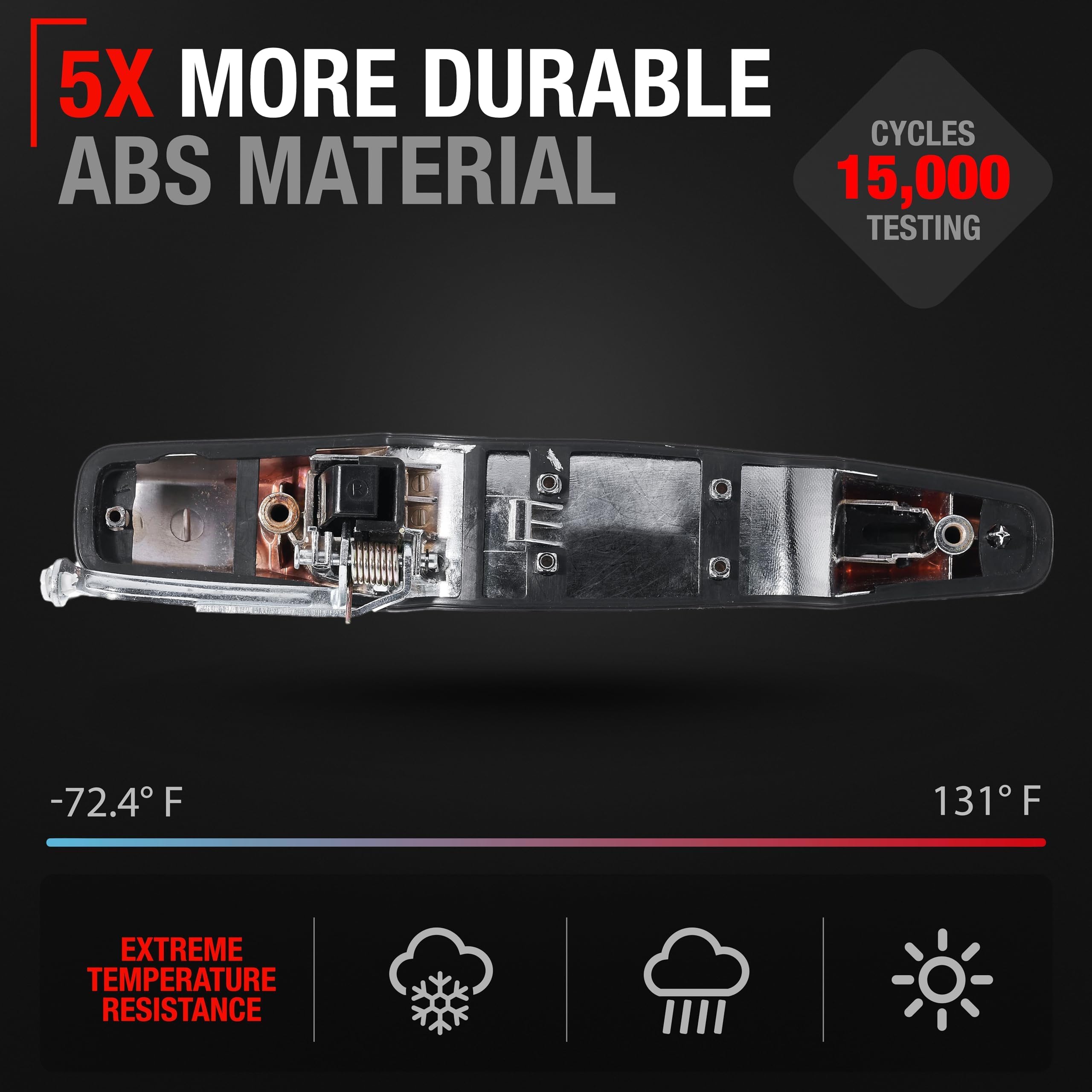 Exterior Rear Passenger Door Handle - Compatible With 2007-2013 Chevrolet Avalanche Silverado Suburban Tahoe; Gmc Sierra Yukon;