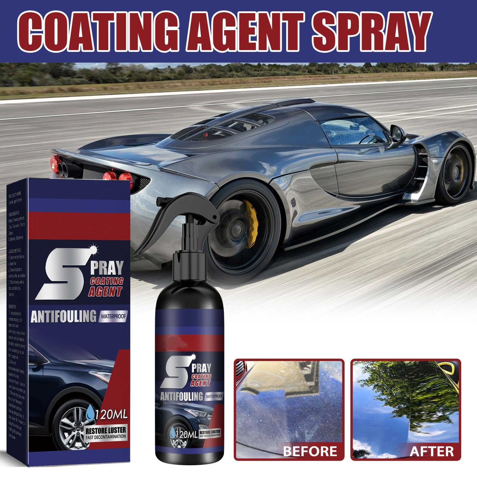 2PCS Spray coating agent Multi-functional Coating Renewal Agent, Car Coating Agent Spray,3 in 1 High Protection Quick Car Coatin
