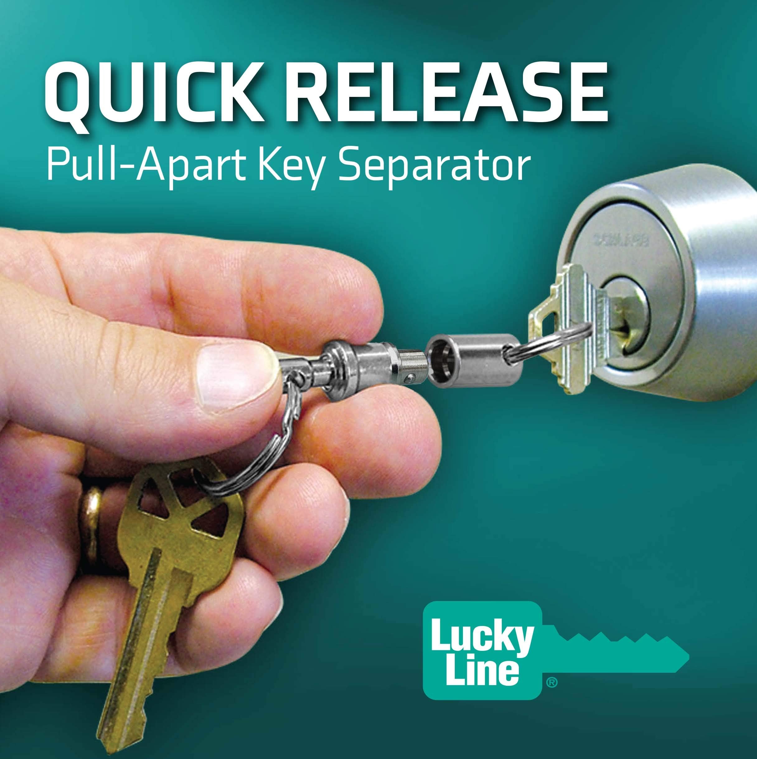 Lucky Line Quick Release, Pull-Apart Key Holder Separator, Pack Of 5, Silver (70705)