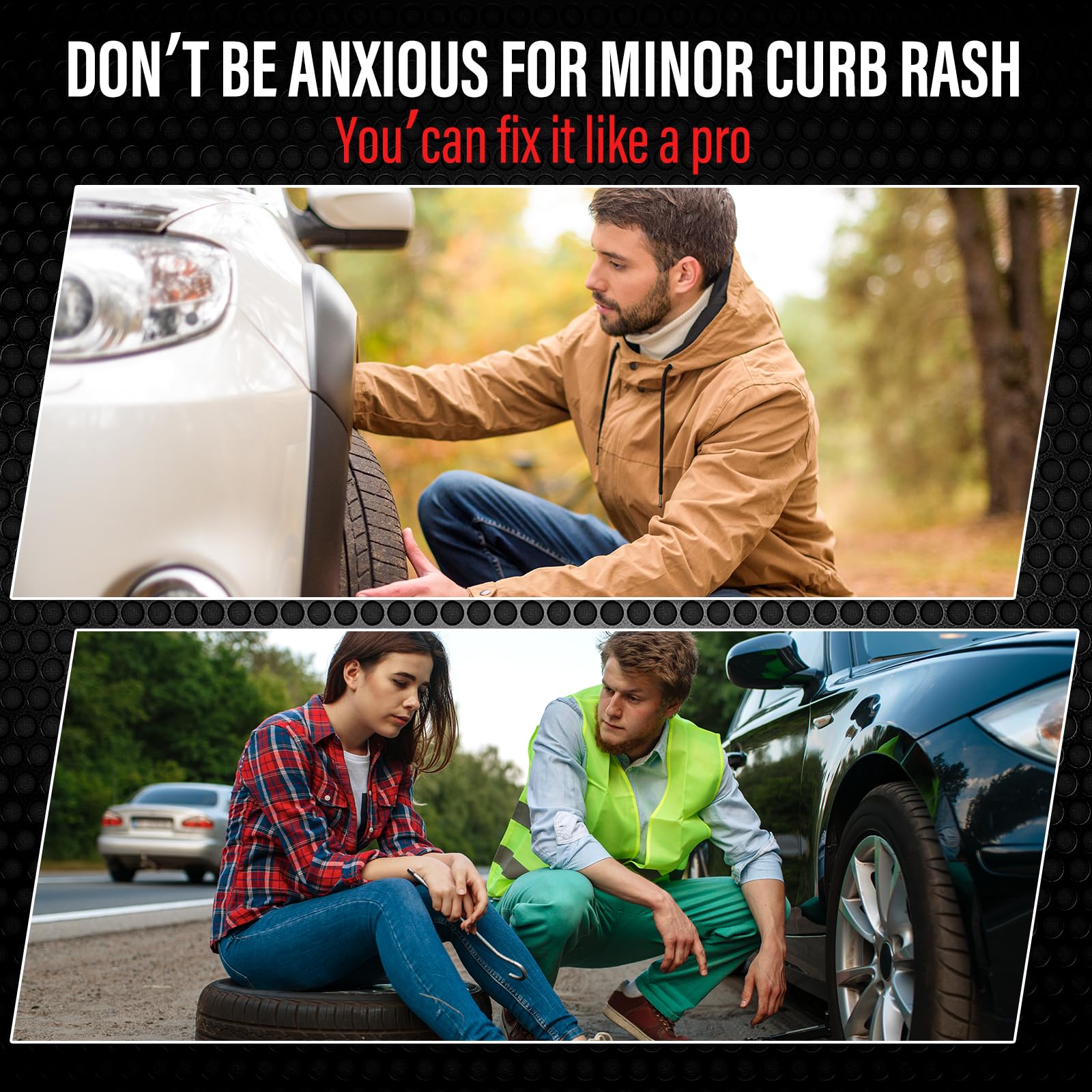 SMAPHY Matte Black Rim Touch Up Paint - Quick & Easy Wheel Repair Paint for Cars - Universal Color for Rims