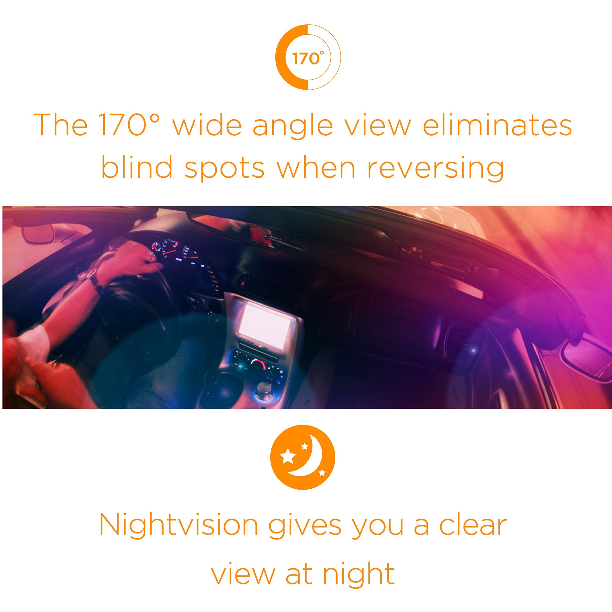 Xo Vision Htc36 Universal Hd Weatherproof Rear View Car Backup Camera With Night Vision,Black