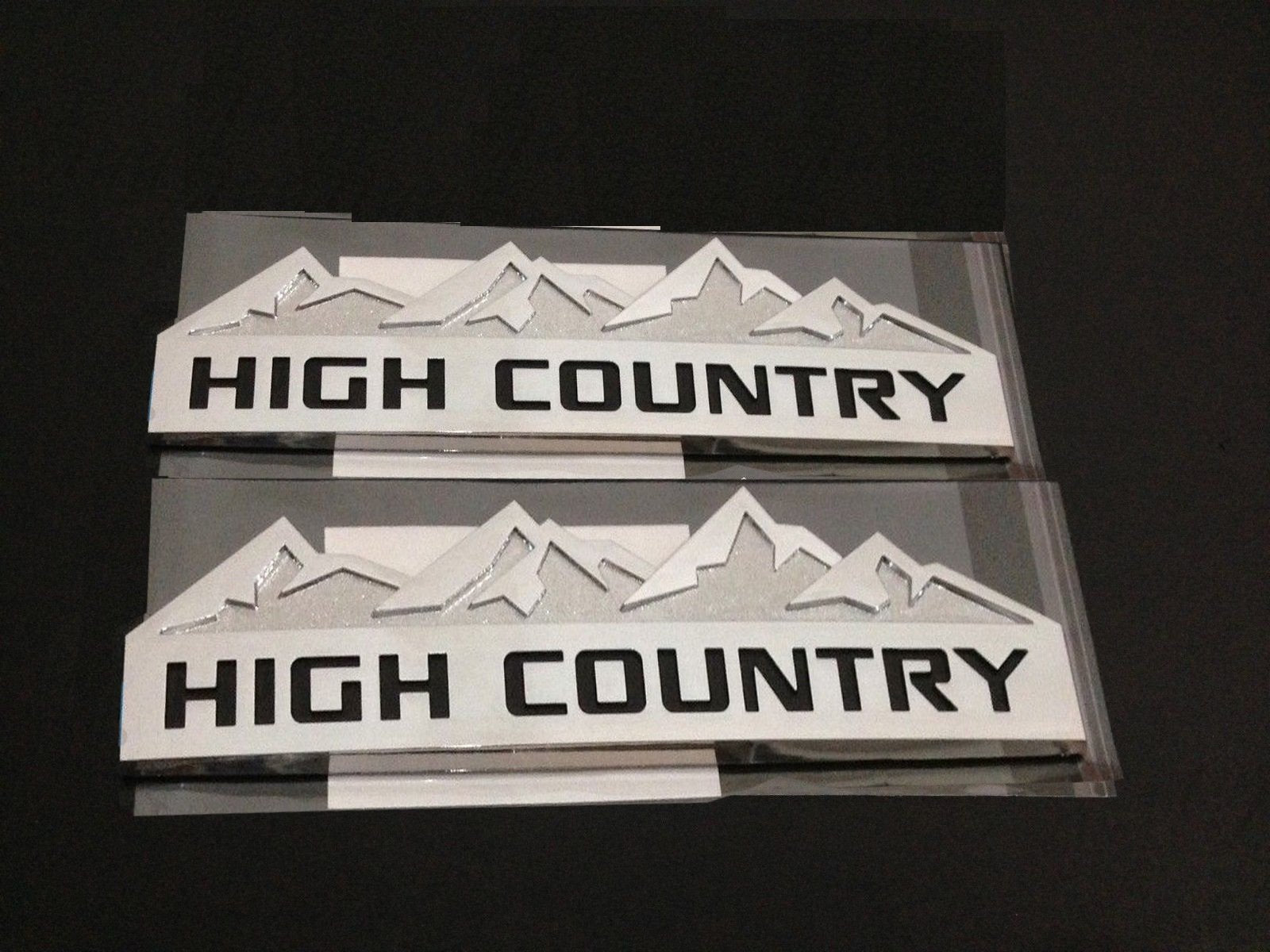 Yoaoo 2X Genuine Chrome High Country Emblem Badges Door Tailgate 3D Nameplate For Silverado 1500 2500Hd Sierra 3500Hd Oem