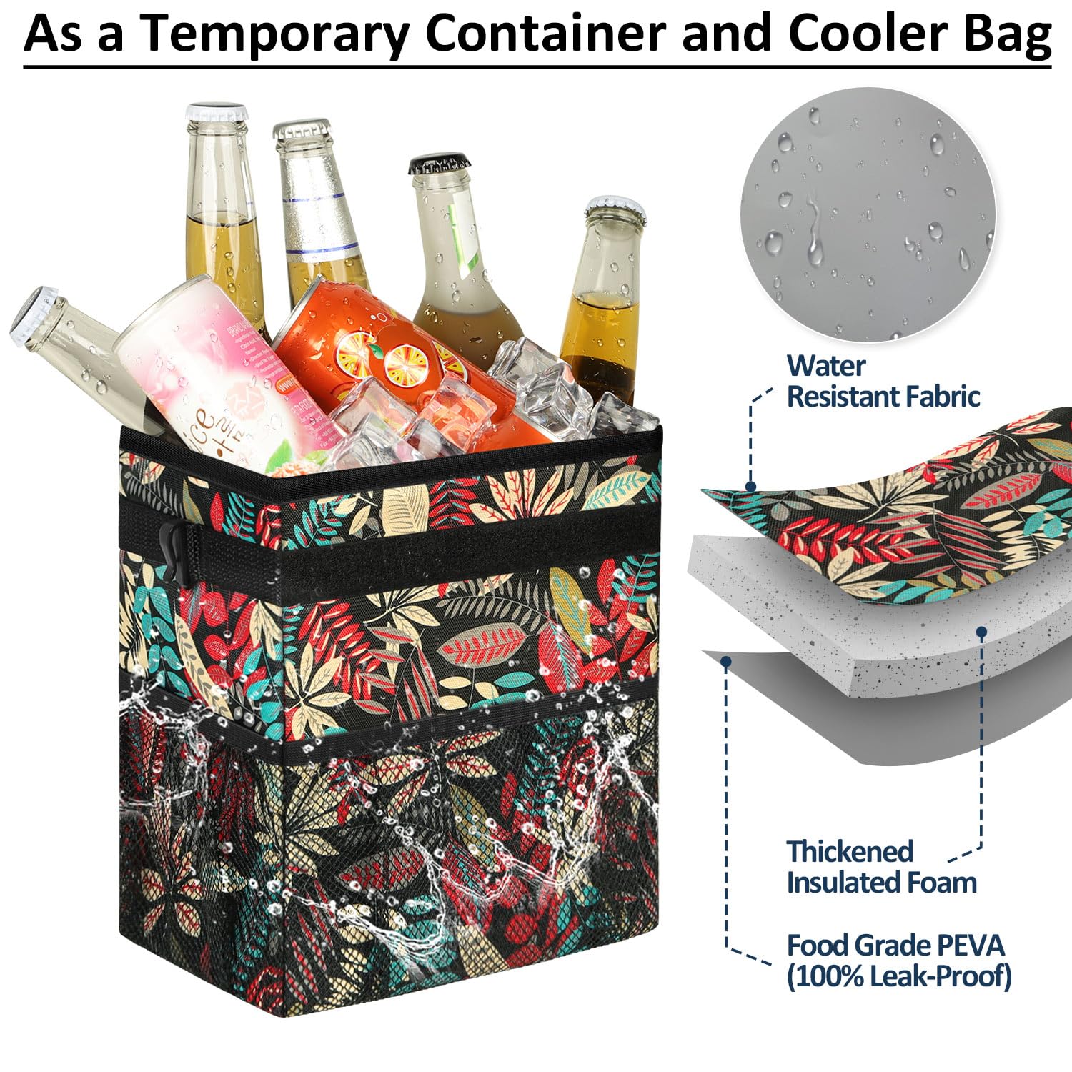 Elongriver Car Trash Can Bin For Back Seat, Leak Proof, Cute Car Trash Bag Hanging, Vehicle Trash Can For Suv, Truck, Van, Autom