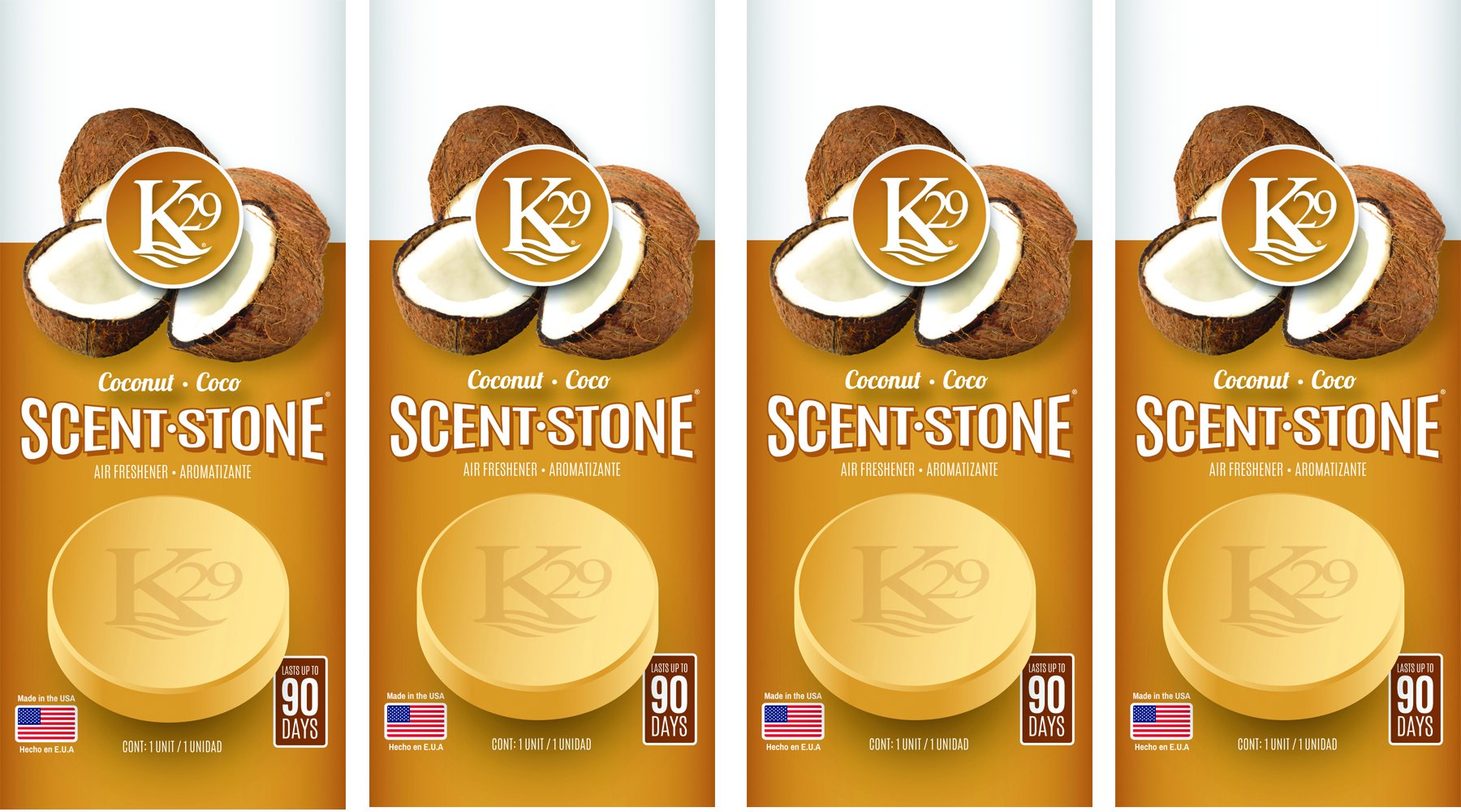 Sterling Teal (K16005-4) K29 'Coconut' Stone Air Freshener, (Pack Of 4)