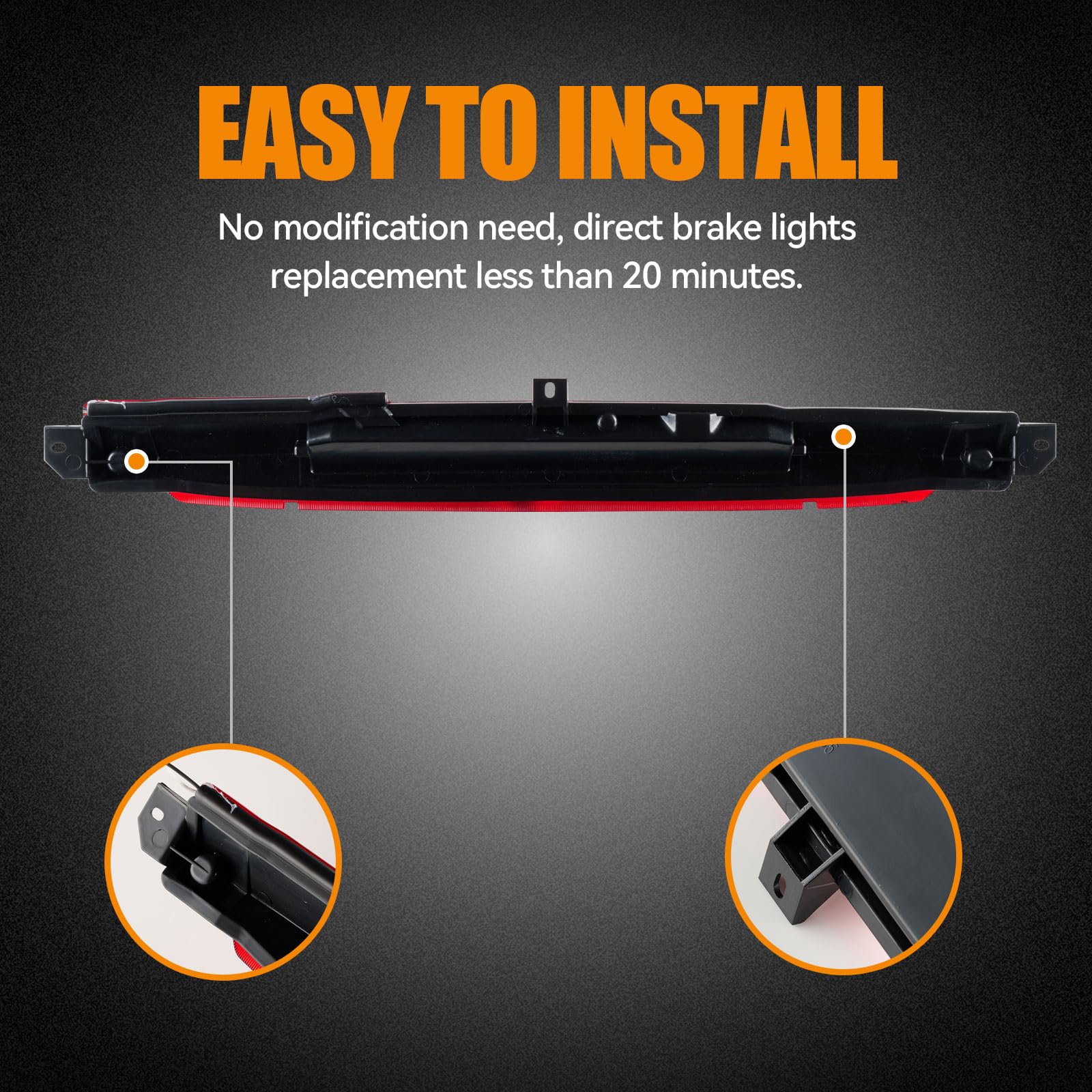 Cxdar Third 3Rd Brake Light Led For 2002-2009 Chevy Trailblazer Gmc Envoy, High Mount Rear Brake Lights Assembly For 04-07 Buick