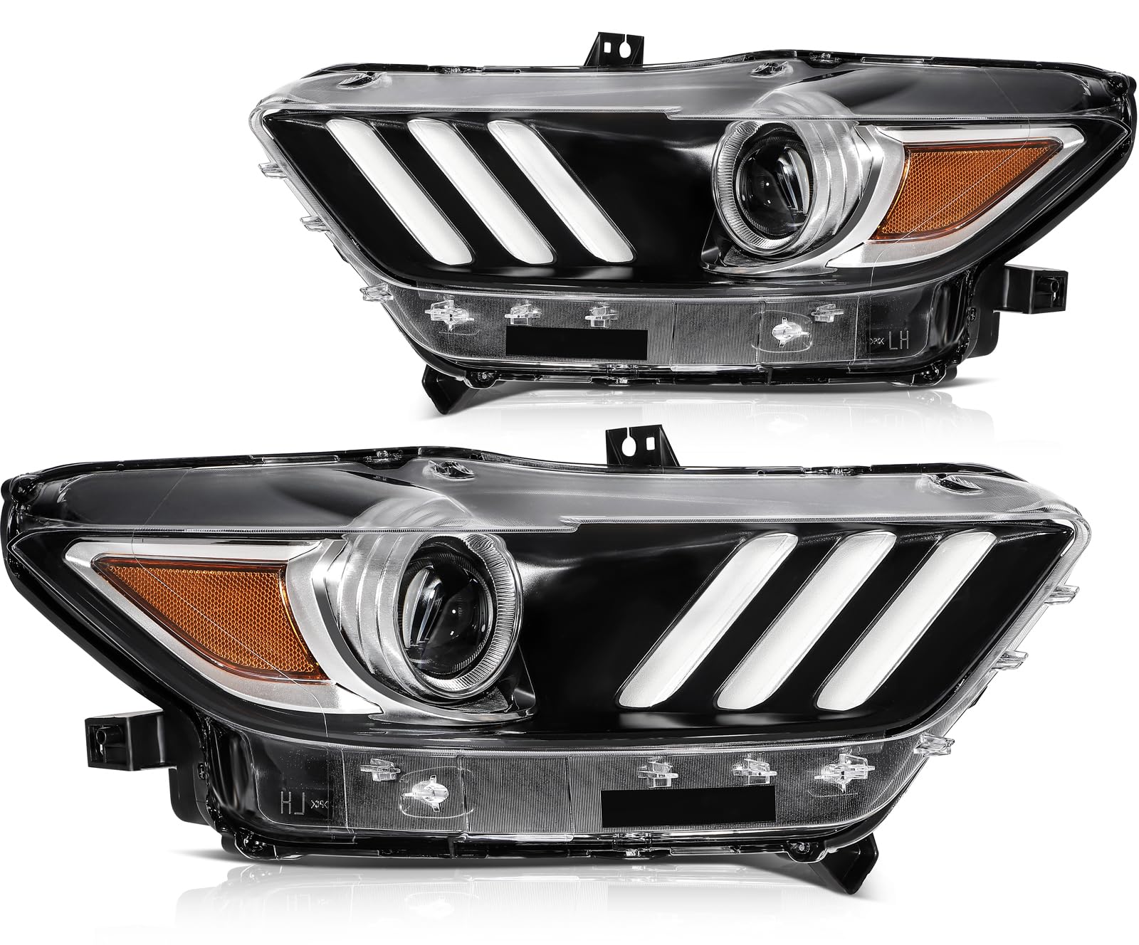 LBRST Headlight Fit 2015-2020 for Mustang Amber Reflector Pair Headlight Assembly FO2518124
