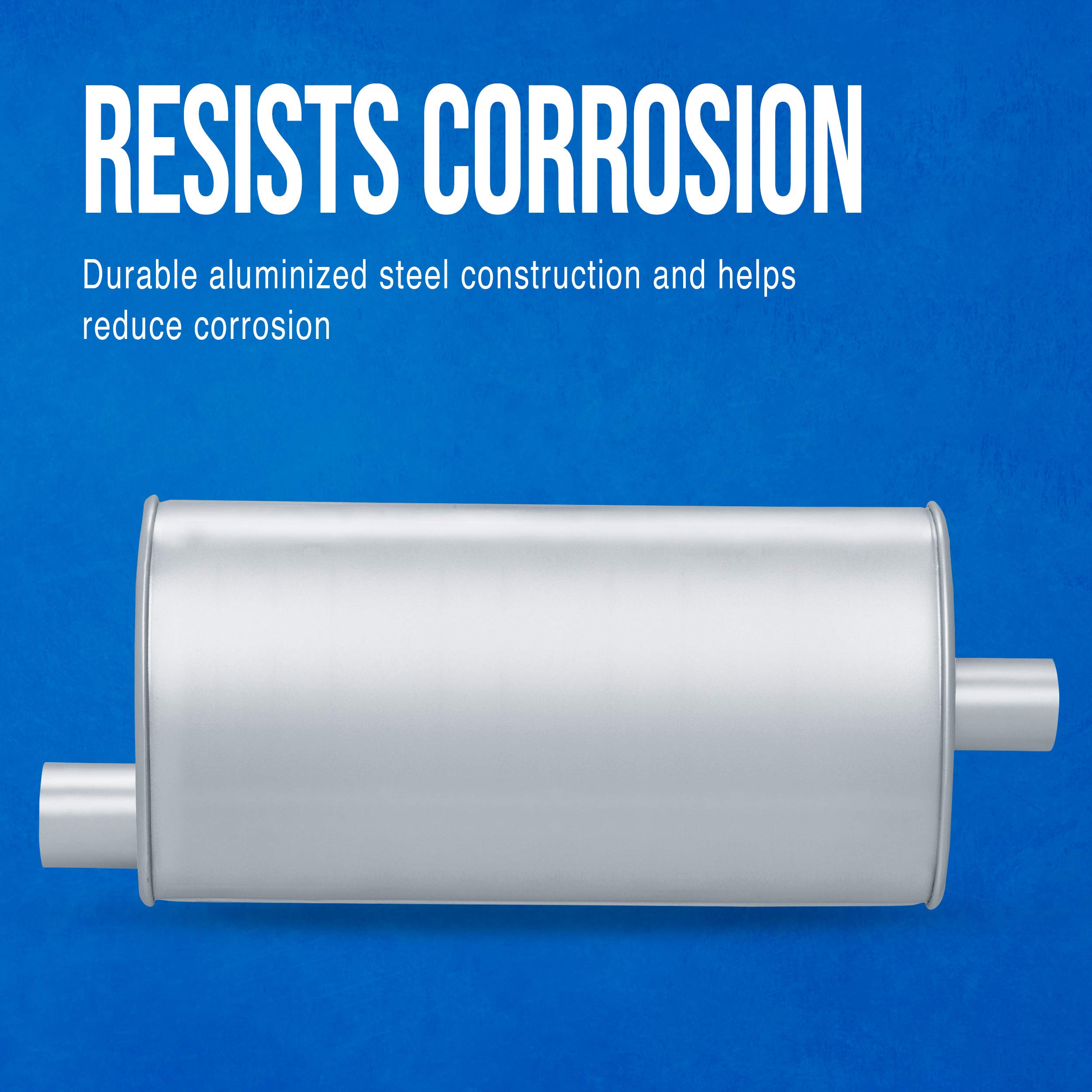 Walker Exhaust Pro-Fit 17886 Universal Exhaust Muffler 2 Inlet (Inside) 2 Outlet (Inside)