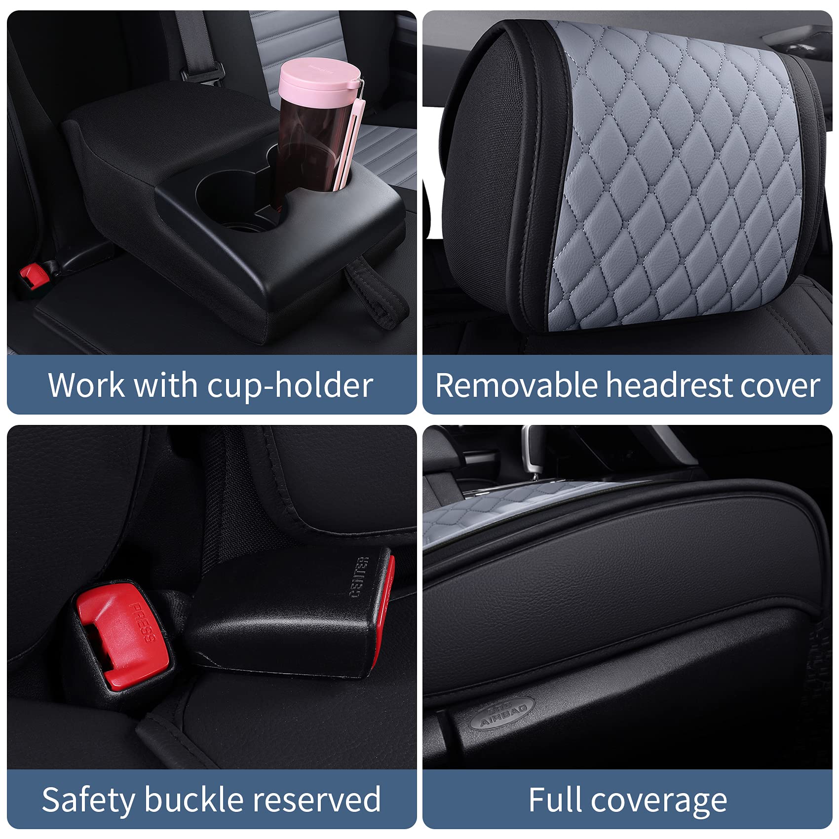 Aierxuan Seat Covers For Toyota Tundra Truck Pickup Full Set Custom Fit 2008-2025 Crewmax Double Cab Waterproof Leather Seat Cus