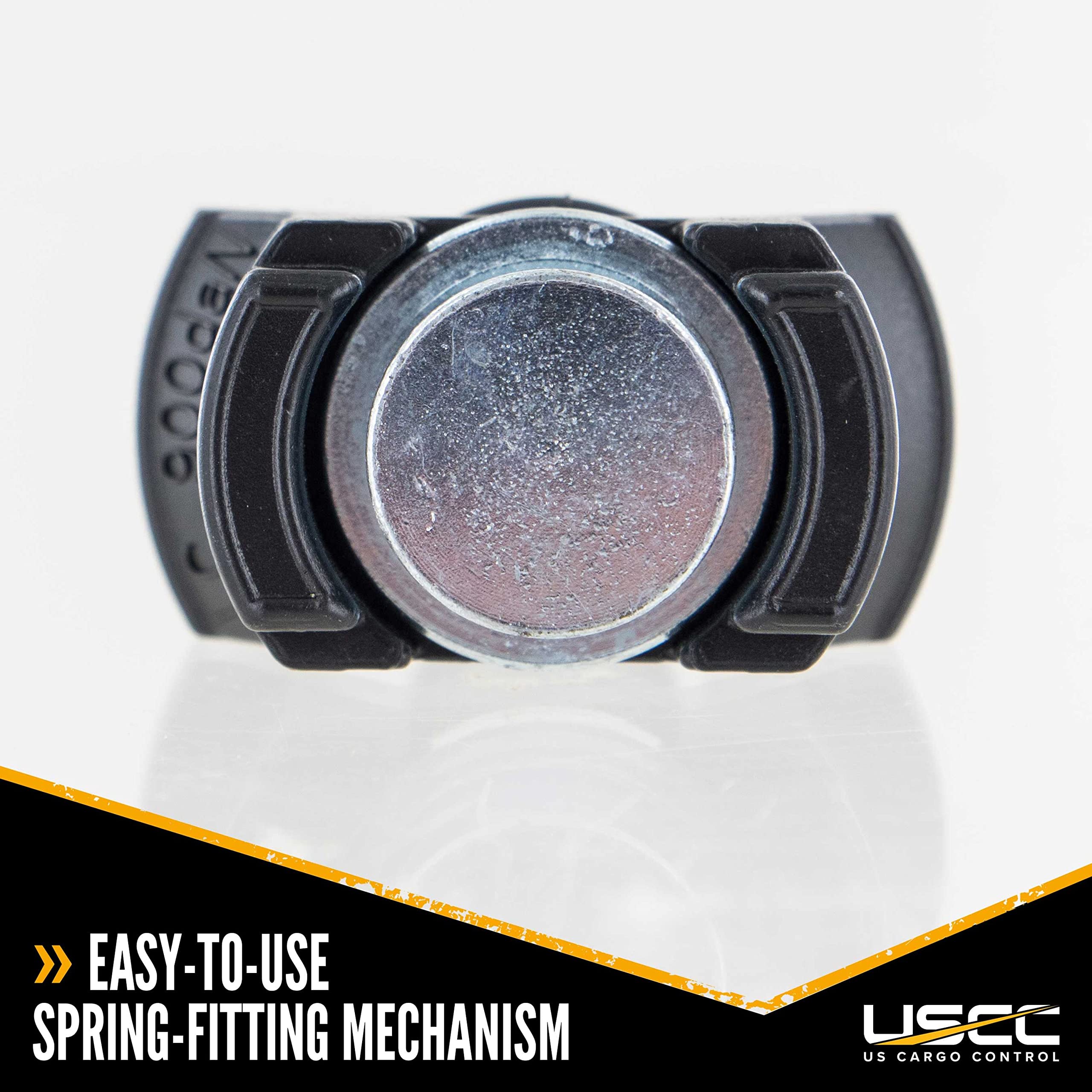 US Cargo Control Black L Track Stud Fitting with D Ring, Use with L Track Rails in Your Van, Truck Or Trailer to Create Instant