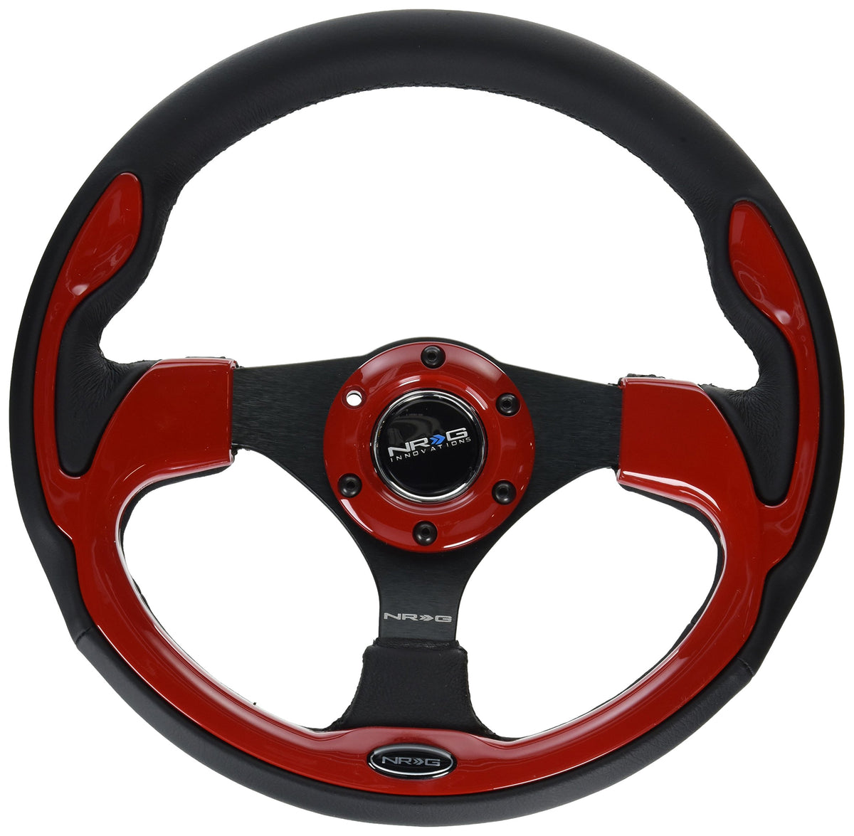 NRG Innovations RST-001RD Reinforced Steering Wheel (320mm Sport Steering Wheelwith Red Trim), RED