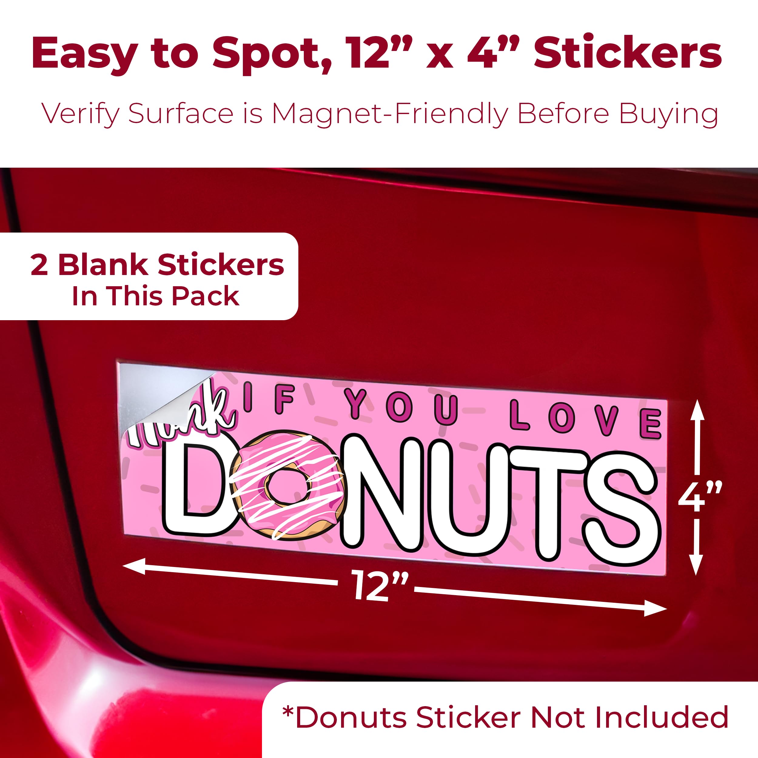 Cut To Size, Durable 4X12In Sticker Magnetizer 2 Pk: Turn Any Decal Into A Strong Magnet. Weatherproof Magnetic Strip Protects B