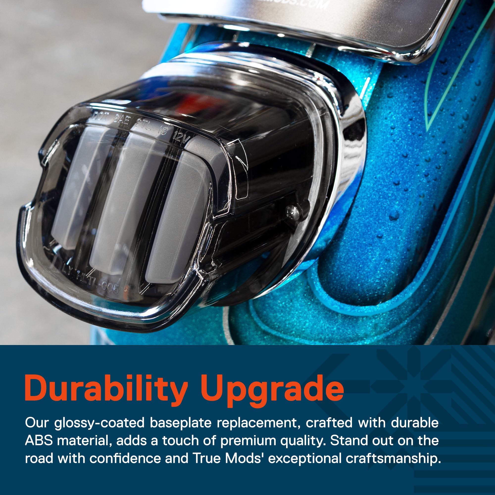 True Mods Black Hd Harley Davidson Tail Light Base Plate Replacement [Part# 68296-99A] Brake Taillight Bracket Baseplate Mount For 2000+ Sportster Dyna Road King Electra Glide Heritage Softail Fat Boy