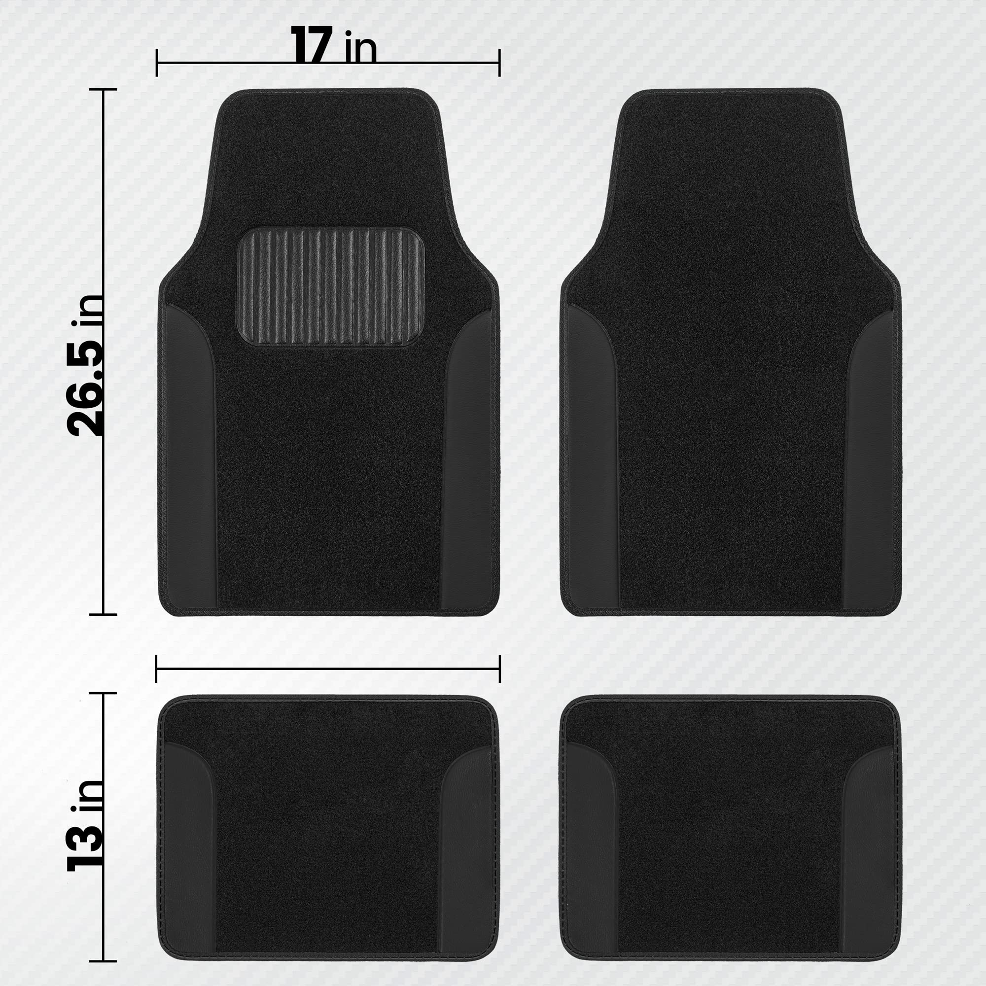 Bdk Carxs Black Car Seat Covers Full Set With Matching Set Of Floor Mats For Suv, Car, & Truck - Car Seat Covers Front Seats & B