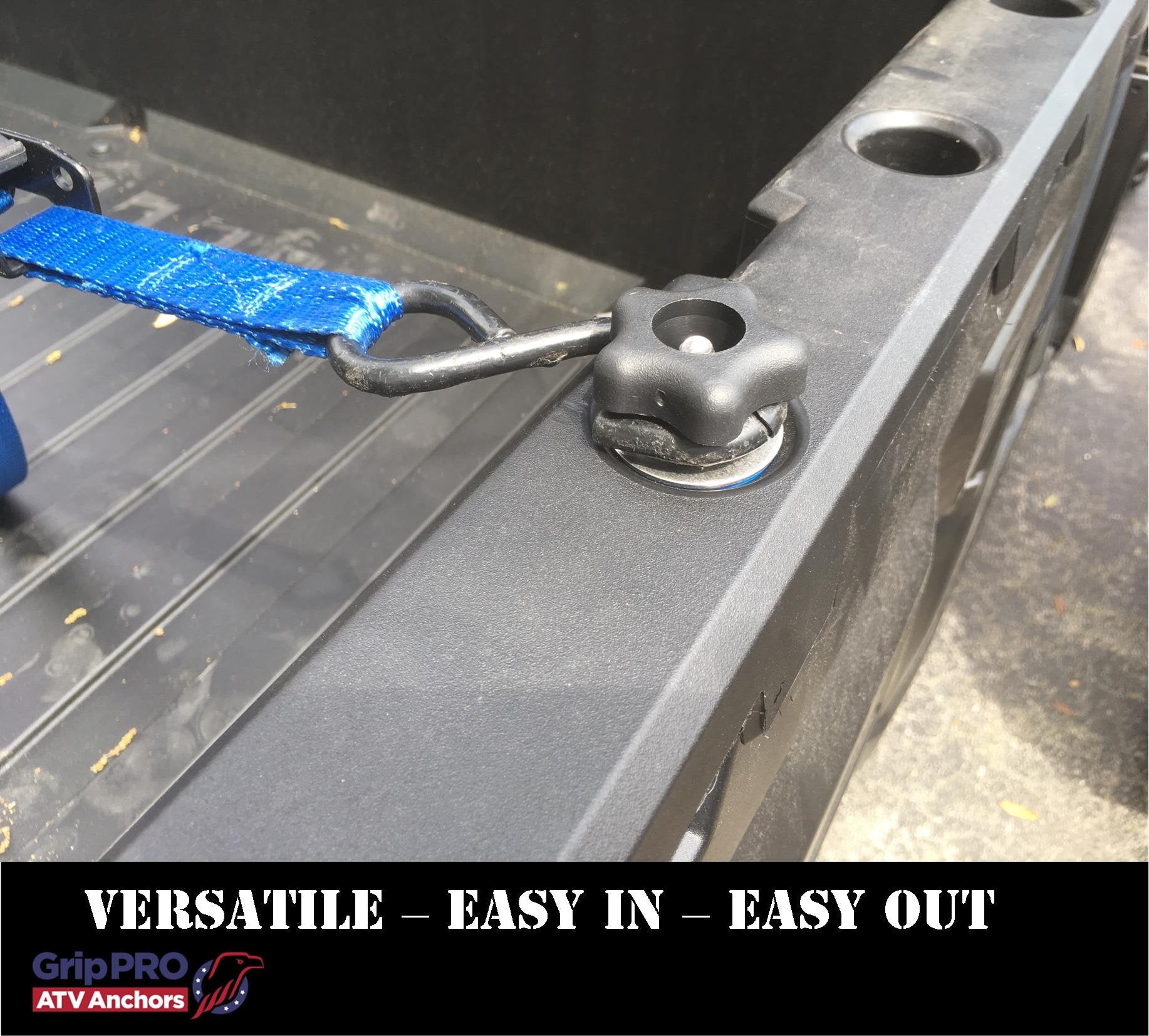 Grippro Atv Anchors To Fit Polaris Ranger Lock & Ride Knob Tie Down Anchor Kit - Set Of 4