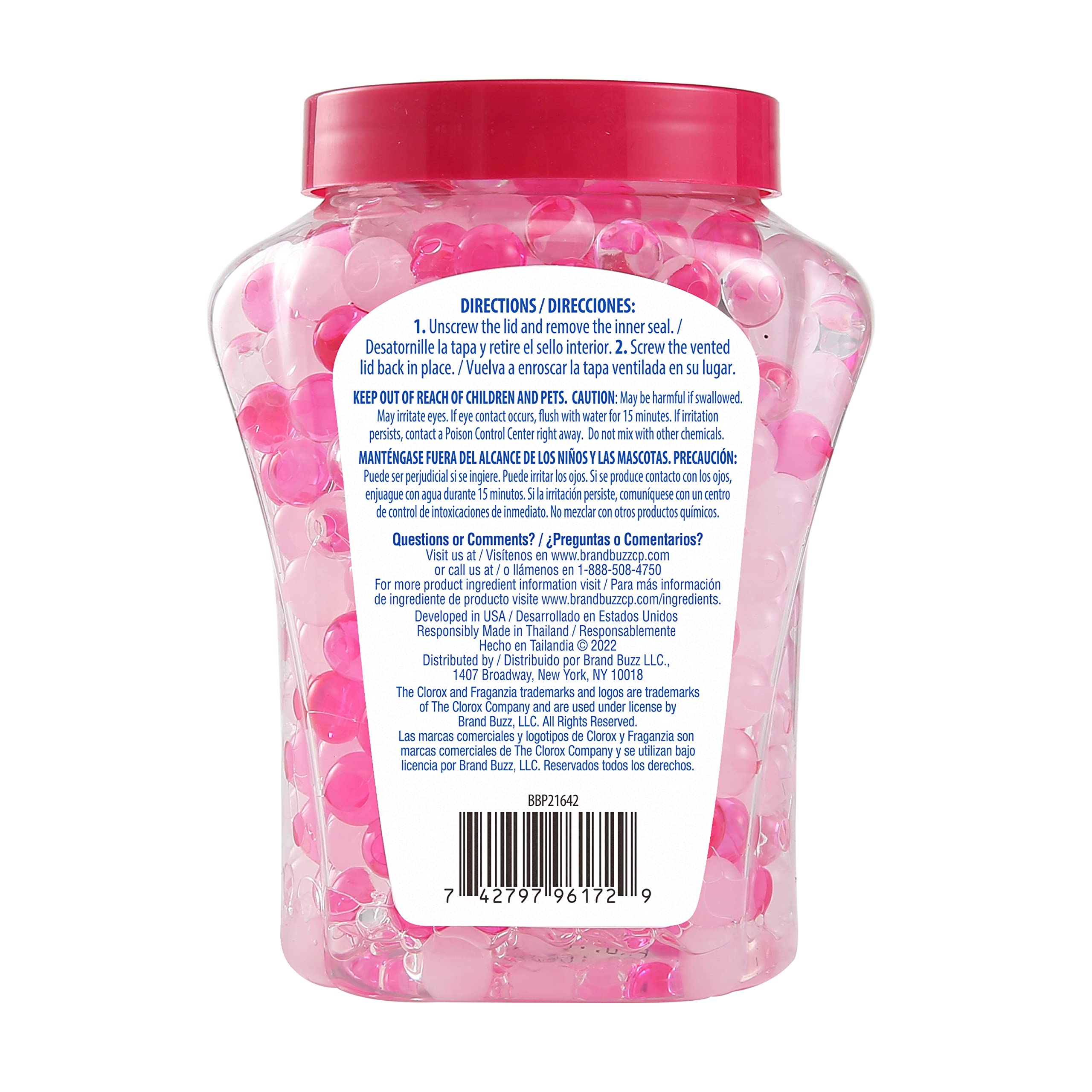 Clorox Fraganzia Air Freshener Crystal Beads Sweet Rosewater 12oz | Long-Lasting Air Freshener Beads 12 Ounces | Easy to Use Ven